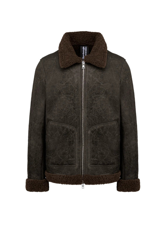 Giacca corta con collo in pelle e sherpa Coy Bomboogie A26 JMCOYPGSFU 5252 BOMBOOGIE 
