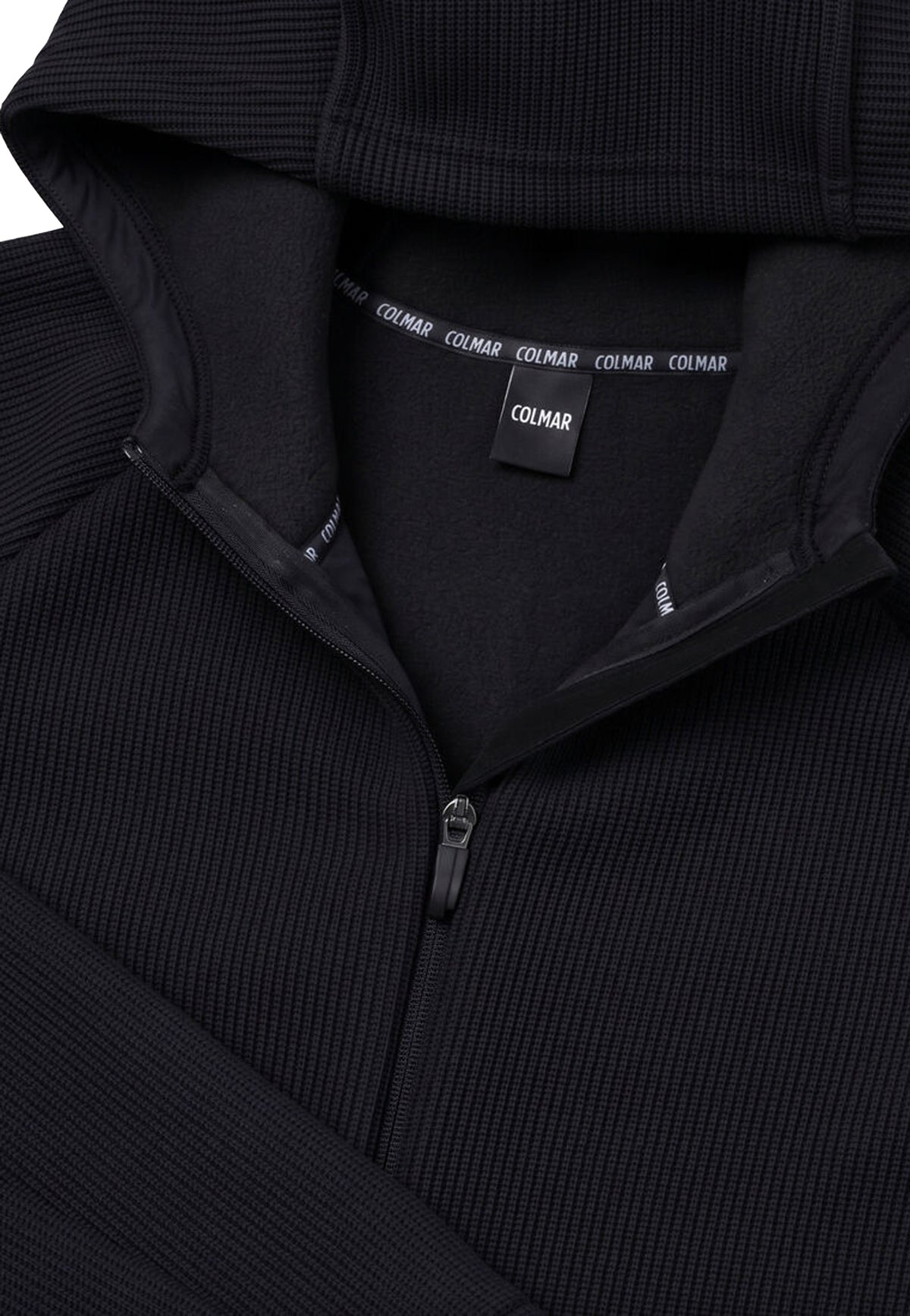 Felpa pile con cappuccio da sci nera a coste Colmar A26 83000049 3OL99 COLMAR 