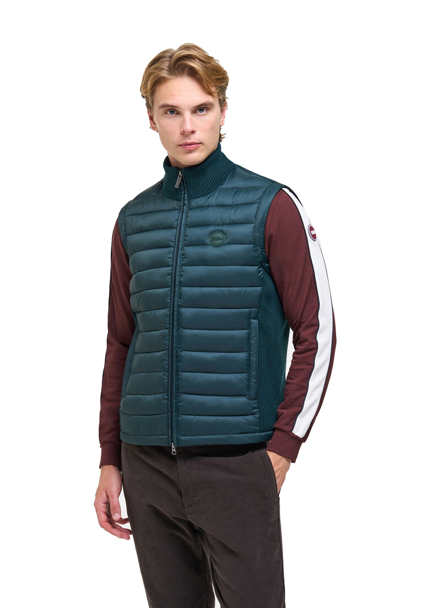 Gilet Smanicato verde imbottito trapuntato inserti in maglia Colmar A26 11000013 8ZX789 COLMAR ORIGINALS 