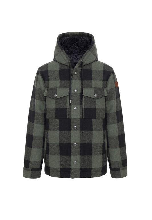Giacca overshirt imbottita con cappuccio verde flanella quadri Colmar A26 11000015 3MO797 COLMAR ORIGINALS 