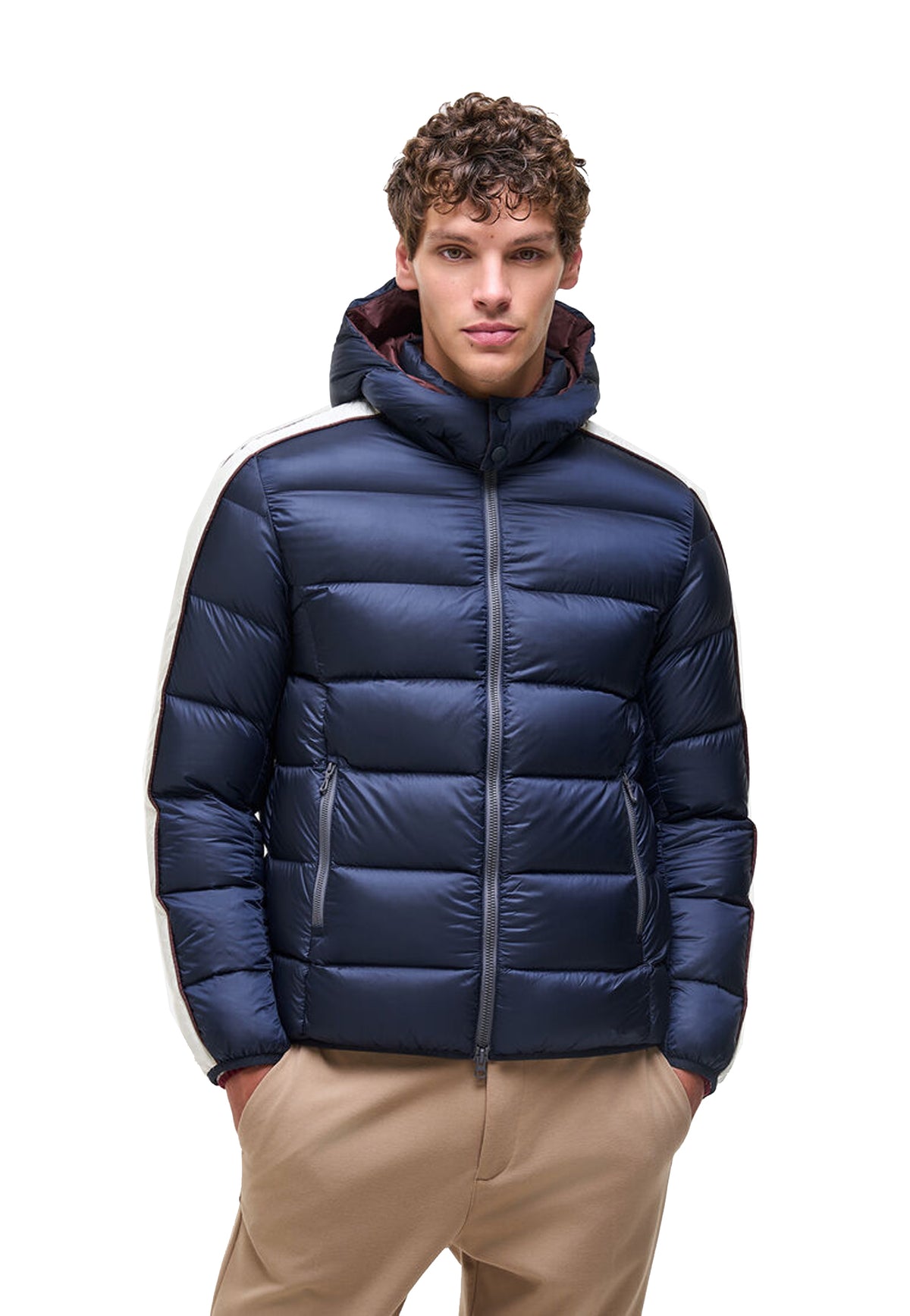 Giubbino Piumino blu lucido Heritage con cappuccio Colmar A26 12000023 3JQ68 COLMAR ORIGINALS 