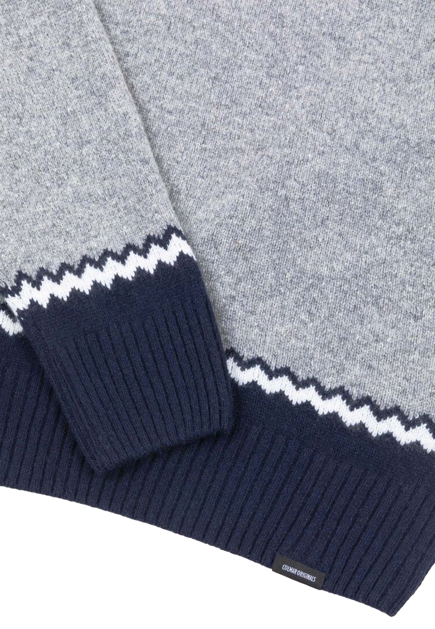 Maglia pullover girocollo blu grigio misto lana Jacquard Colmar A26 44000009 2GI925 COLMAR ORIGINALS 