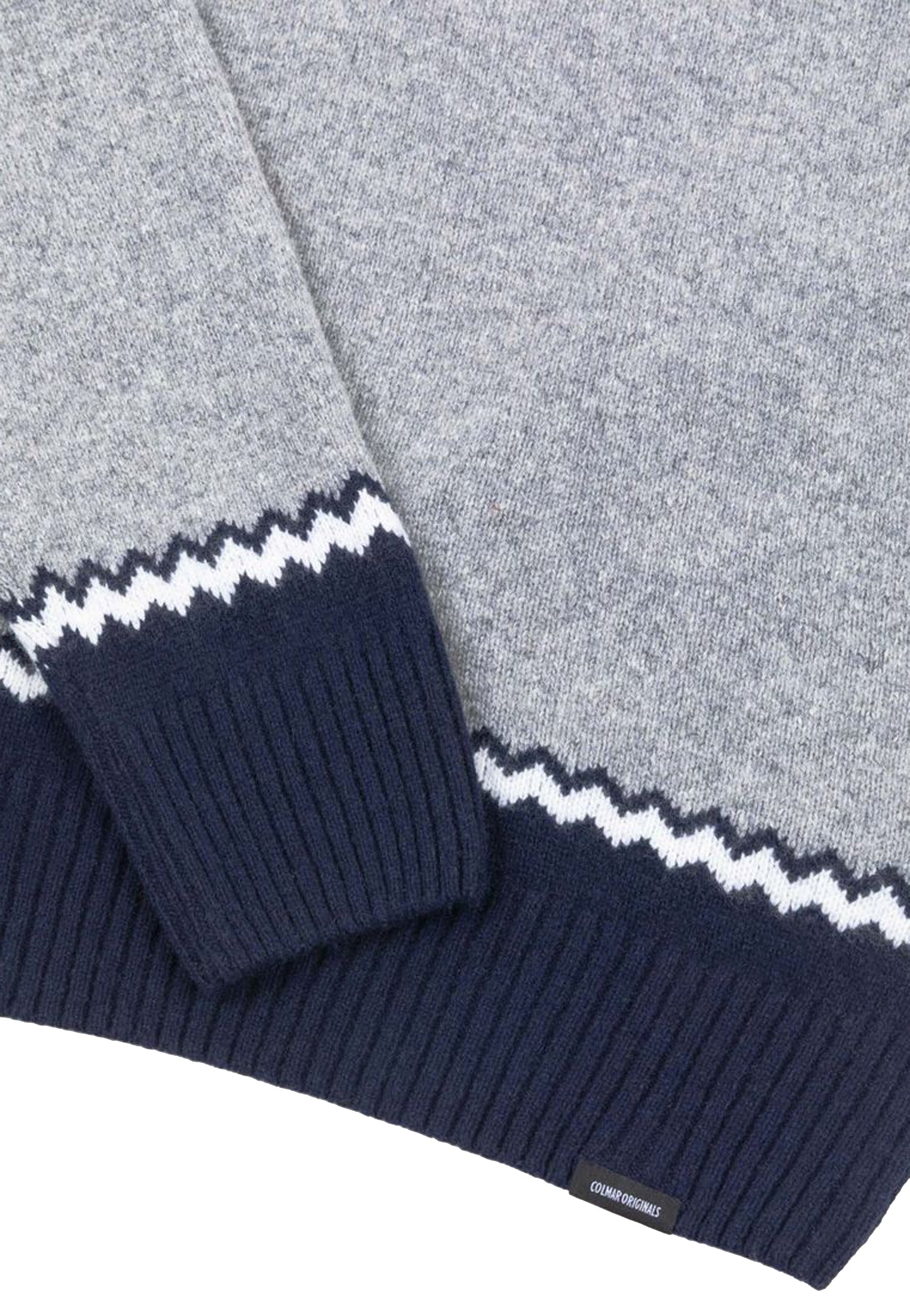 Maglia pullover girocollo blu grigio misto lana Jacquard Colmar A26 44000009 2GI925 COLMAR ORIGINALS 
