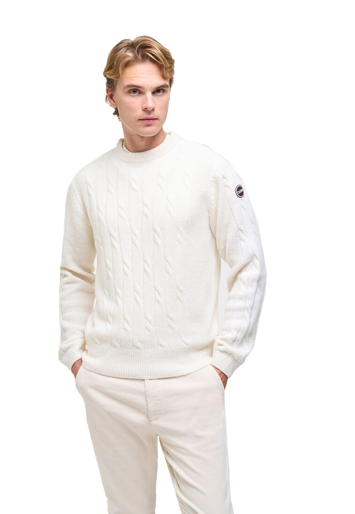Maglia pullover girocollo misto lana panna trecce Colmar A26 44000012 2IG624 COLMAR ORIGINALS 