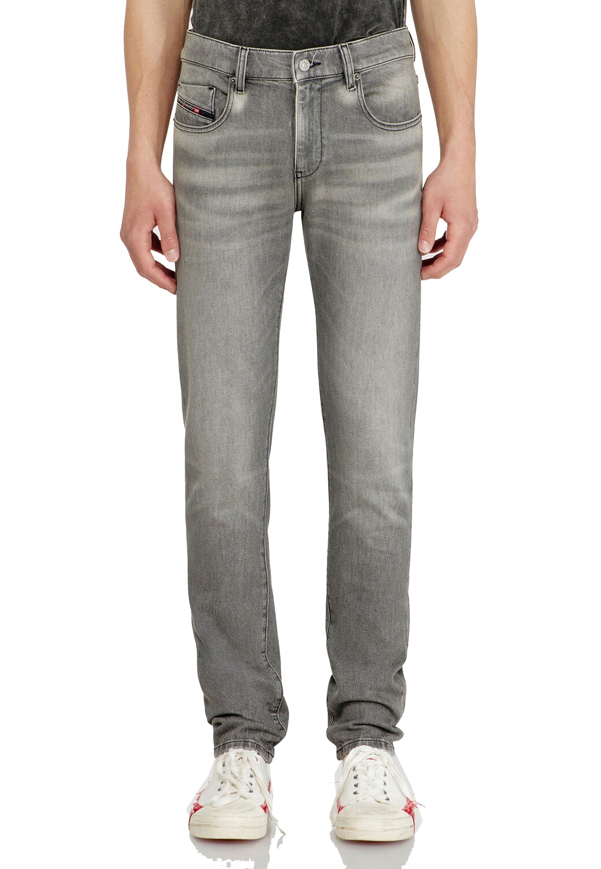 Pantaloni jeans grigi slim fit vita media 2019 D-Strukt Diesel A26 A03558 0KBBL 02 88 DIESEL 