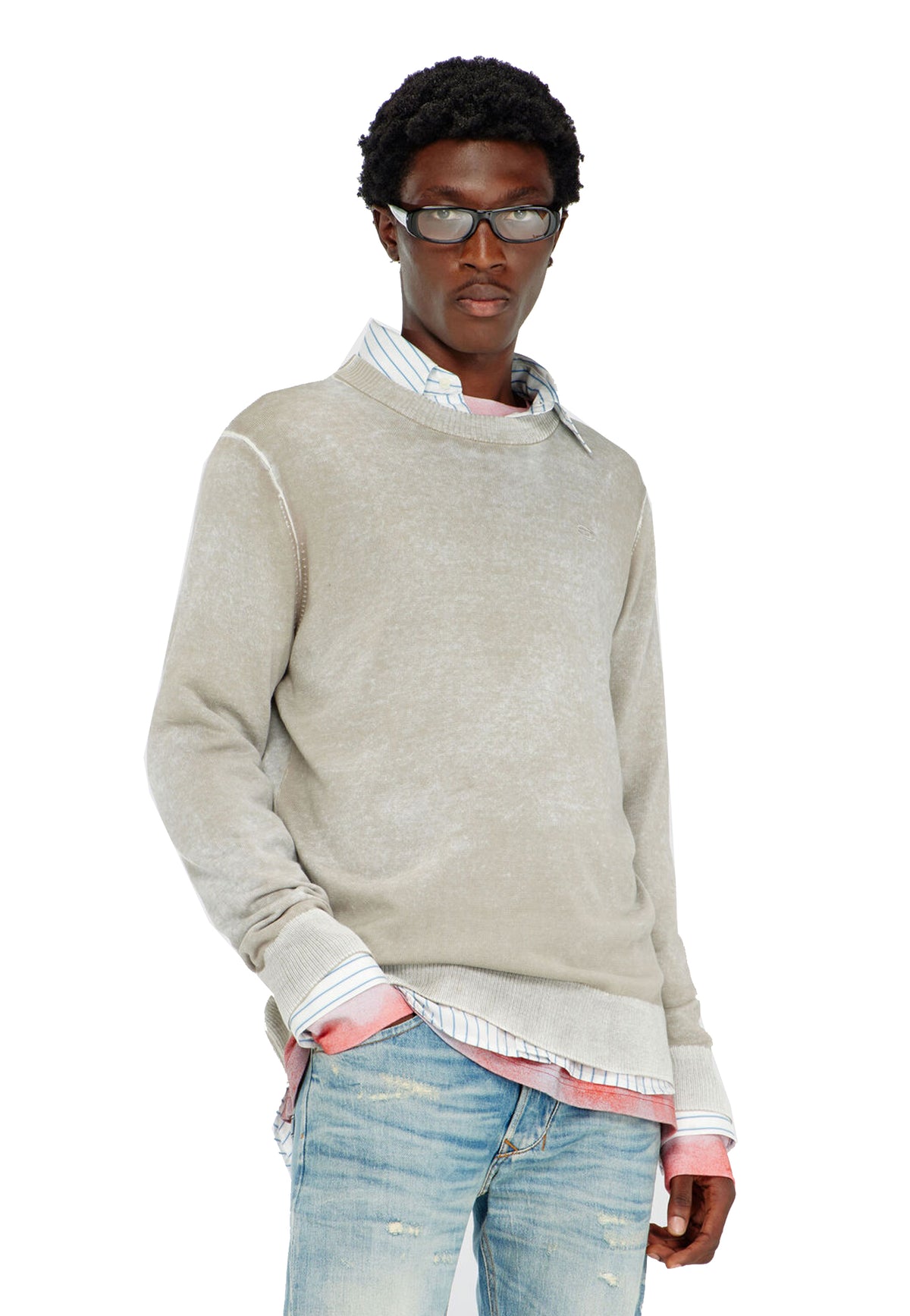 Maglia girocollo grigio cotone regular fit K-Laurent Diesel A26 A21747 0BKCB 77F 271271 DIESEL 