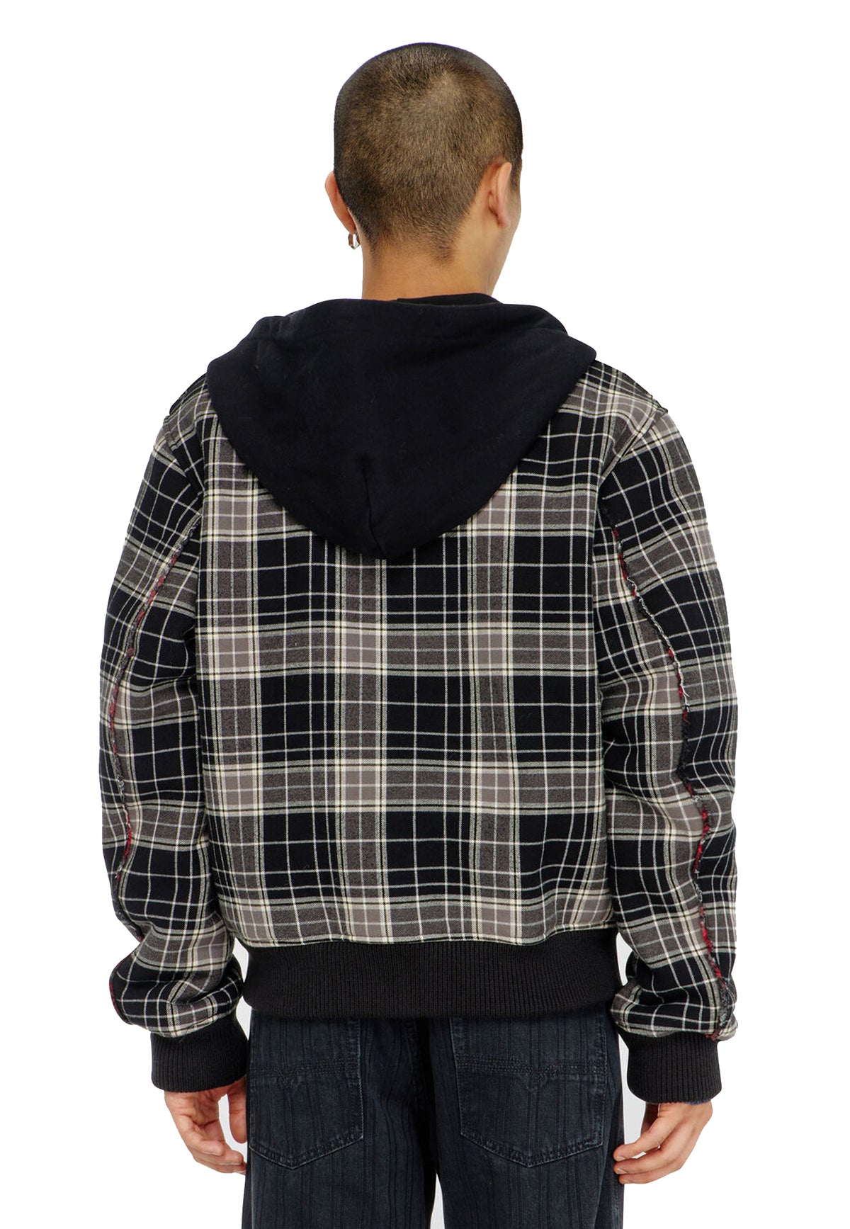 Giacca Bomber con cappuccio in flanella a quadri interno teddy W-Kunst Diesel A26 A22785 0CJCL 9XXA 11 DIESEL 