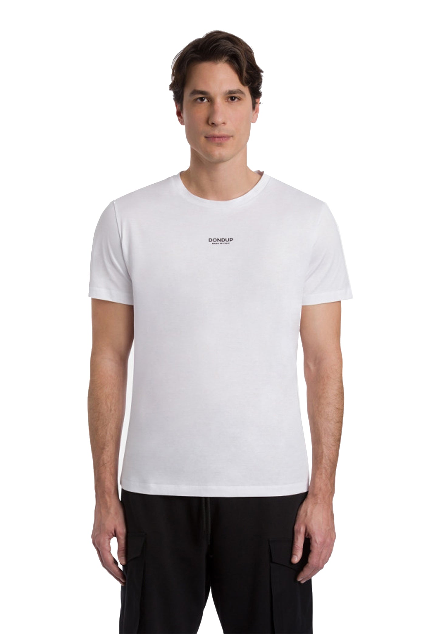 T-shirt girocollo bianca cotone regular fit Dondup A26 US198 JF0271U 000000 DONDUP 