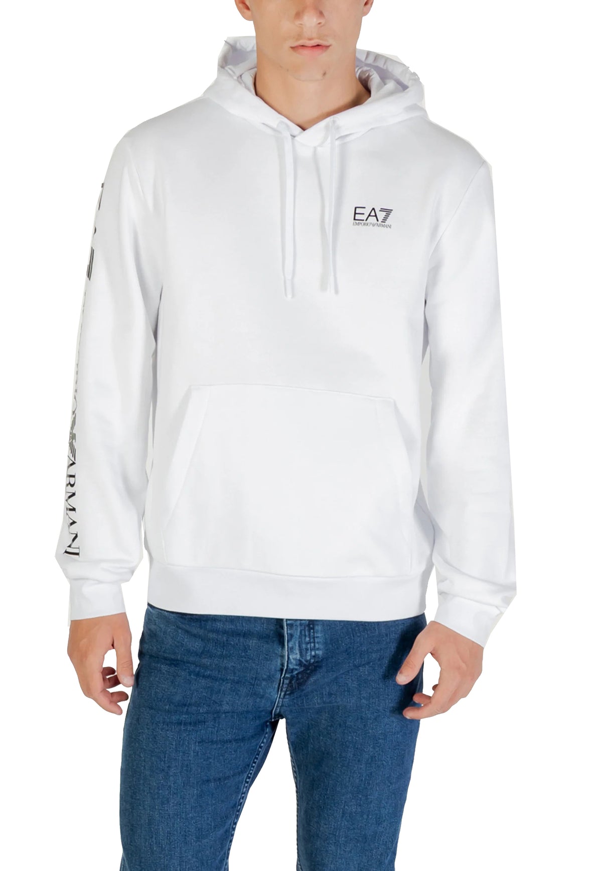 Felpa con cappuccio bianca sportiva EA7 Armani A26 7M000570 AF10377 M0003M0003 EA7 