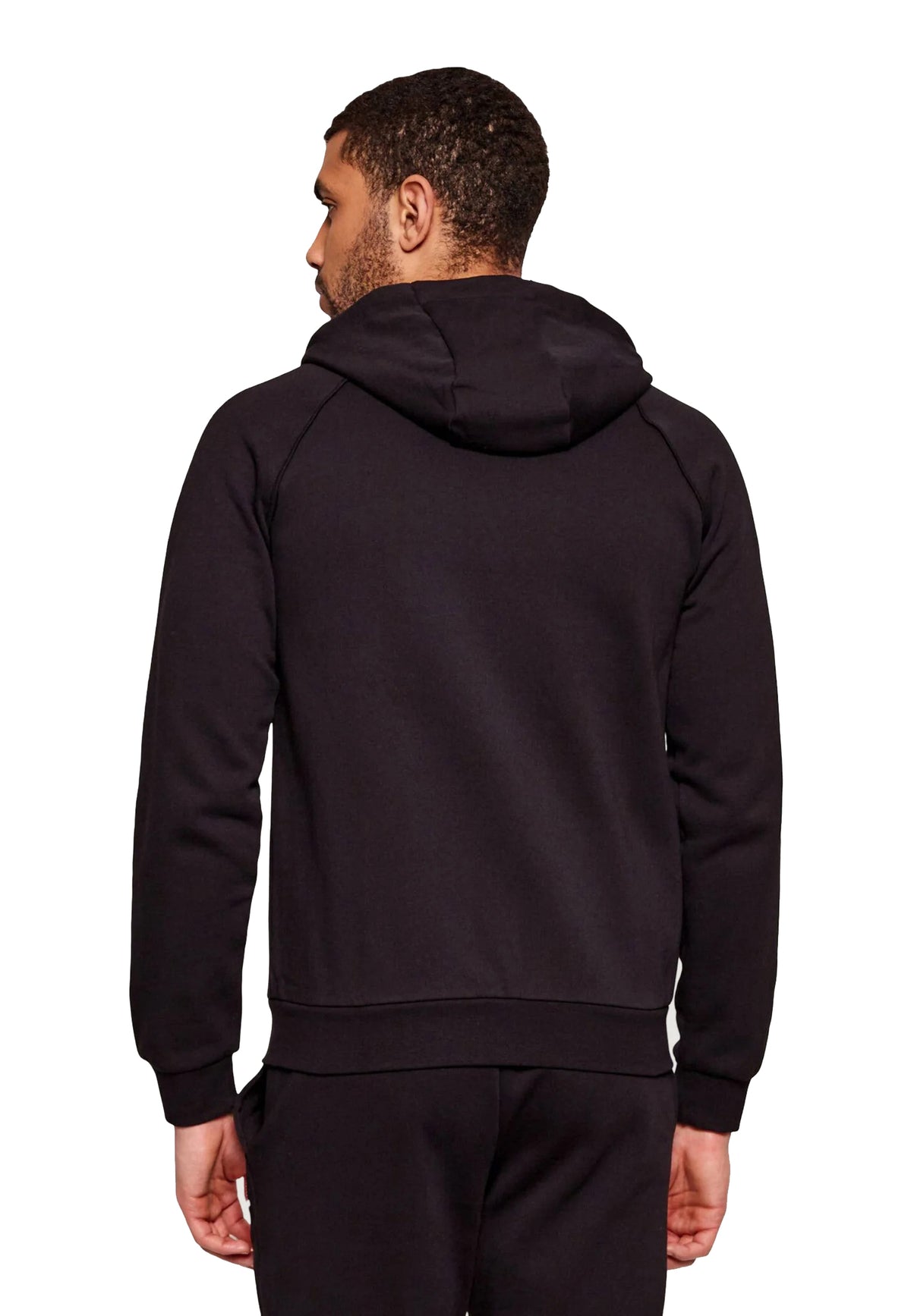 Felpa con cappuccio full zip nera misto cotone EA7 Armani A26 7M001047 AF10377 MC001MC001 EA7 