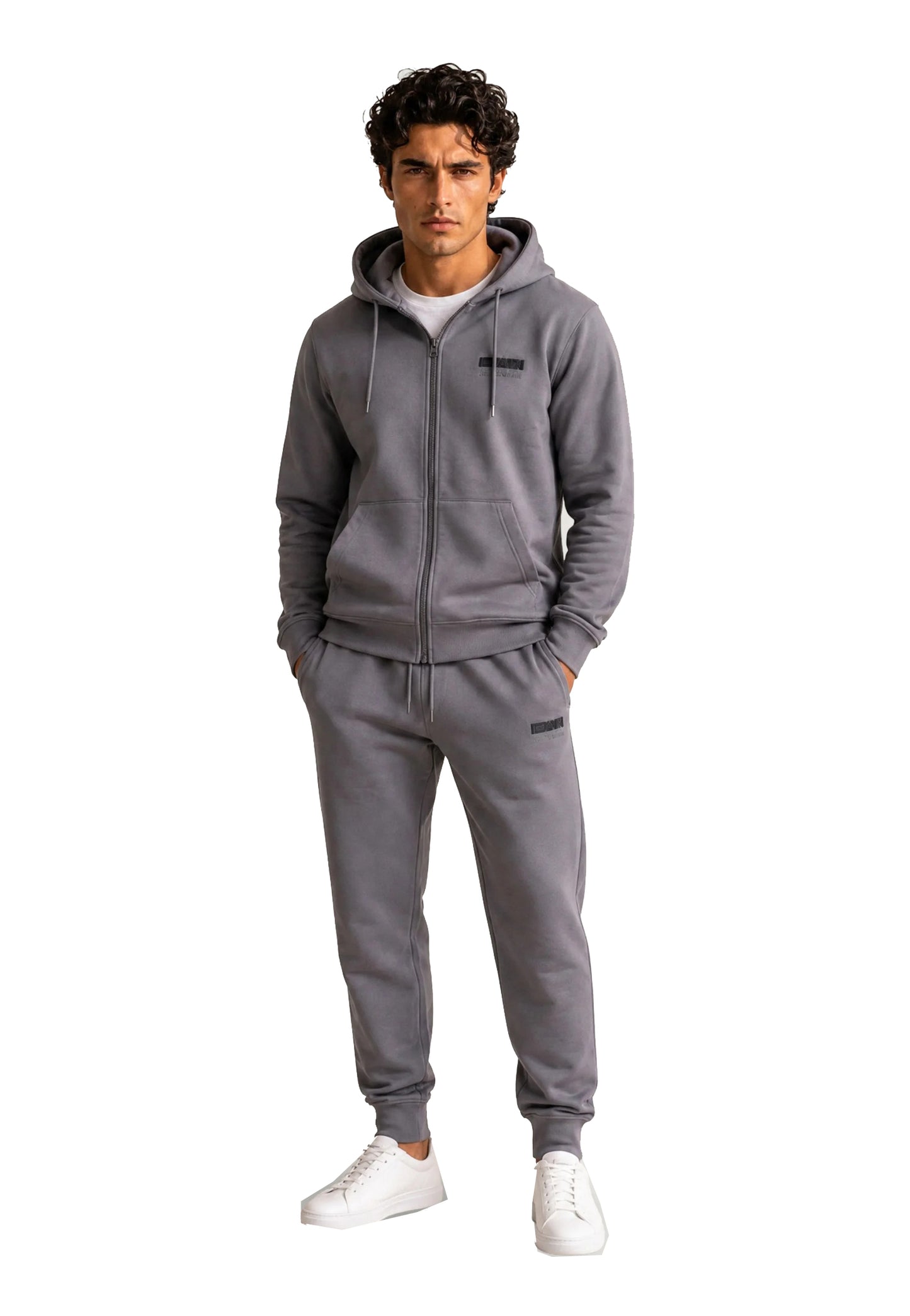 Tuta completa grigia con zip e cappuccio EA7 Armani A26 7M002430 AF10377 M8011M8011 EA7 
