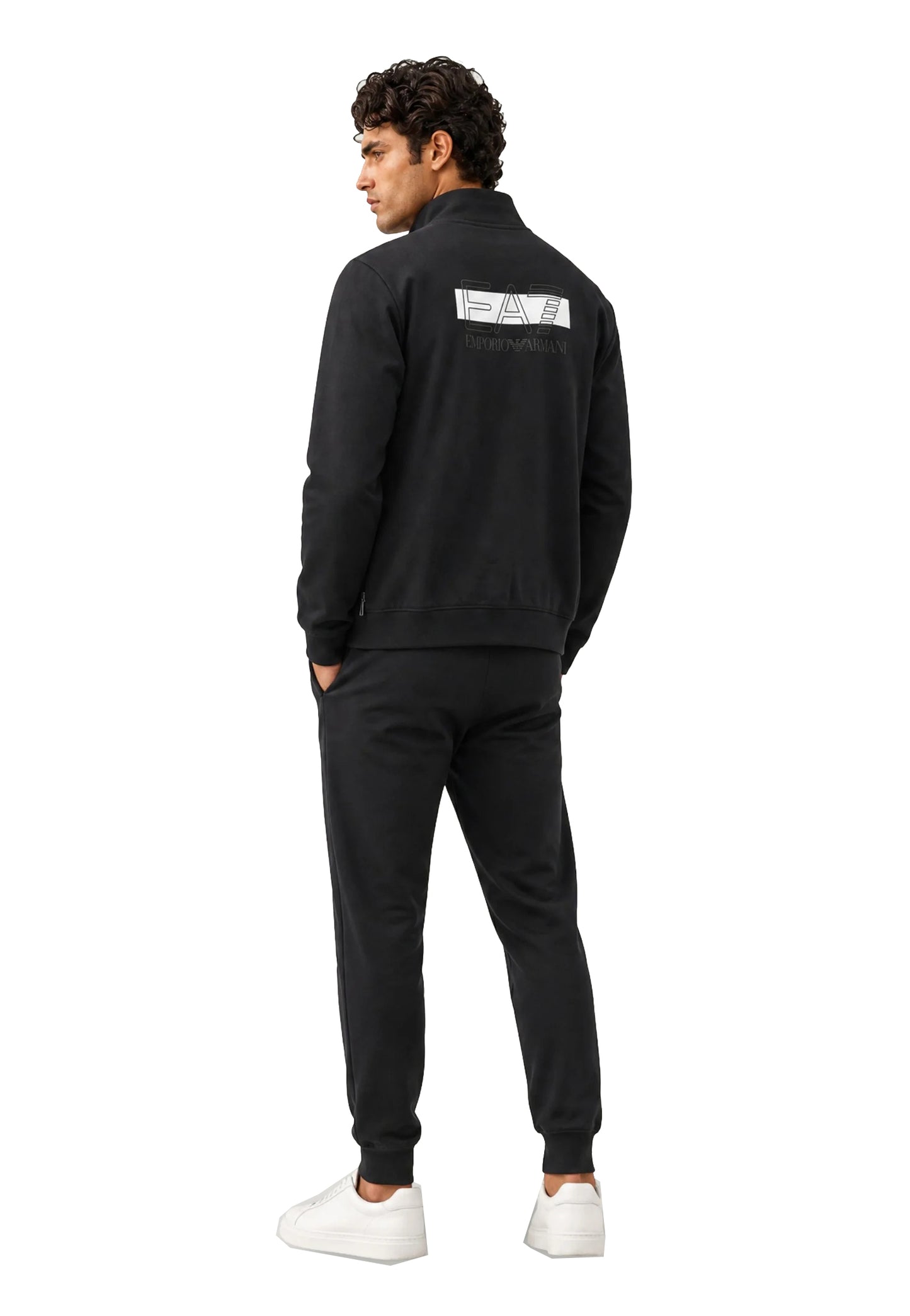 Tuta completa nera con zip misto cotone EA7 Armani A26 7M002431 AF10377 MC001MC001 EA7 