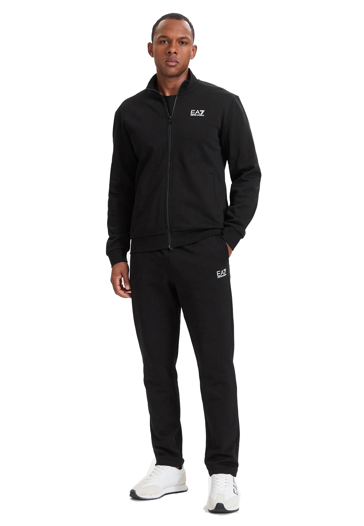 Tuta completa nera full zip misto cotone EA7 Armani A26 8NPV67 PJVTZ 12001200 EA7 