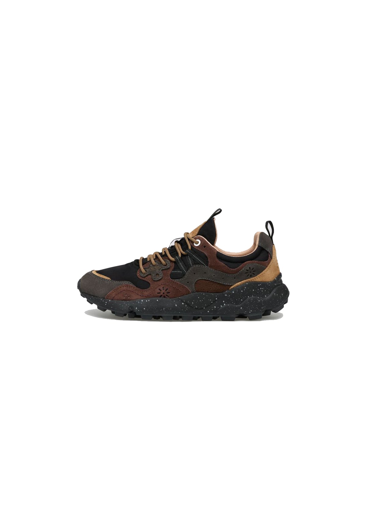 Scarpe sneaker marrone e grigio Yamano 3 uomo Flower Mountain A26 2017816 01 1A16 //DARK GREY-BLACK FLOWER 