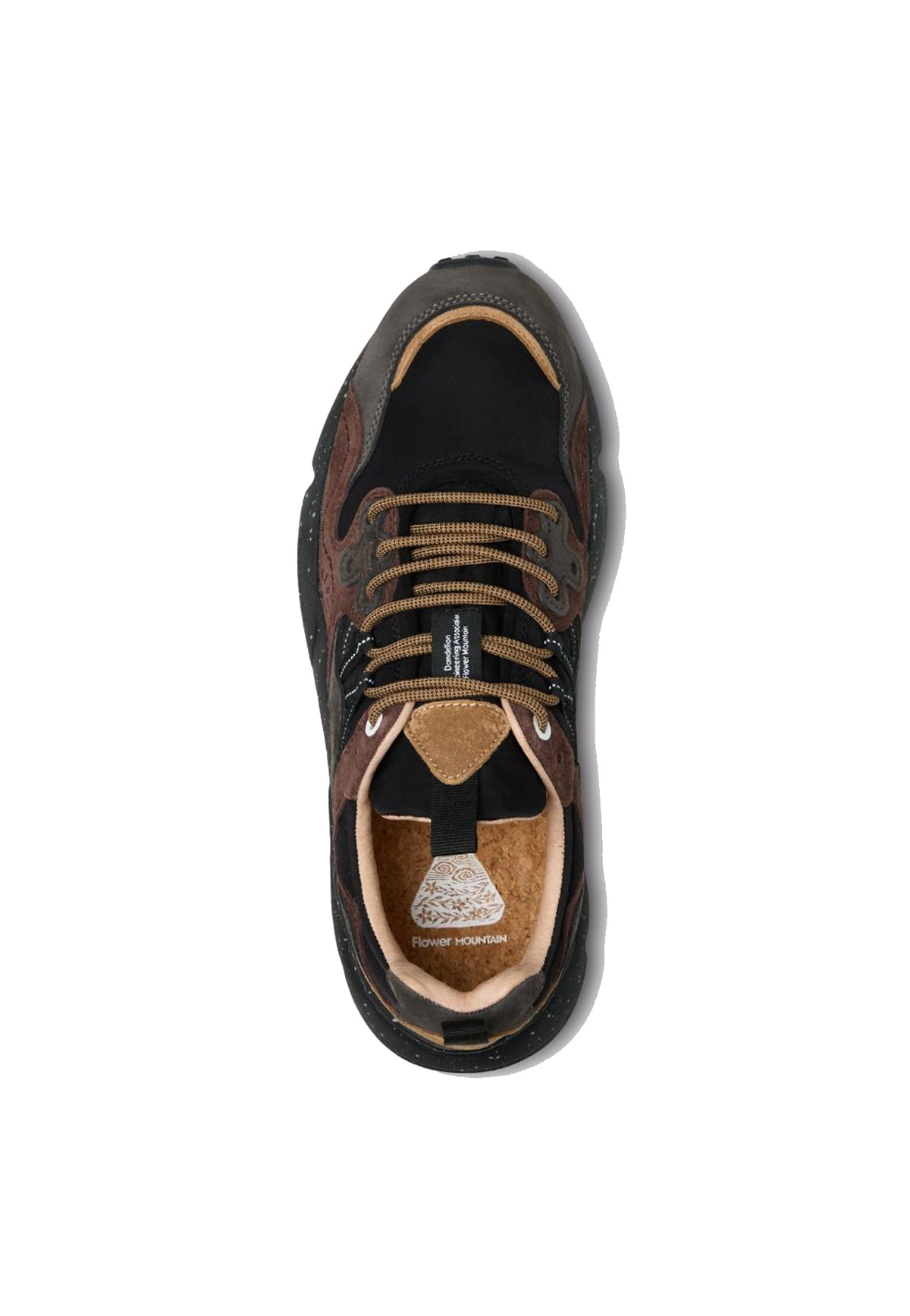 Scarpe sneaker marrone e grigio Yamano 3 uomo Flower Mountain A26 2017816 01 1A16 //DARK GREY-BLACK FLOWER 