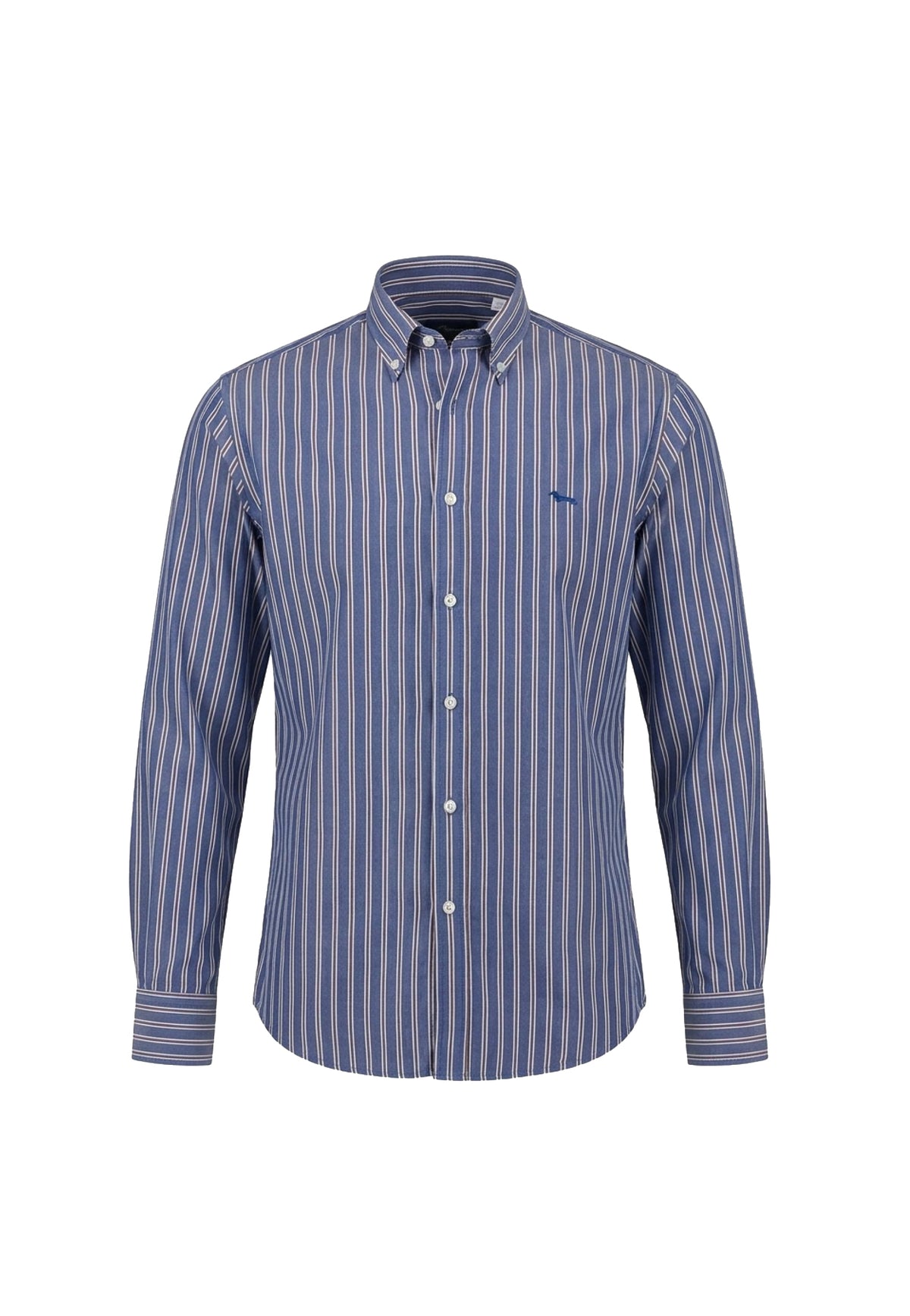 Camicia blu a righe marroni cotone Harmont & Blaine A26 CRR011013954M 801801 HARMONT&BLAINE 