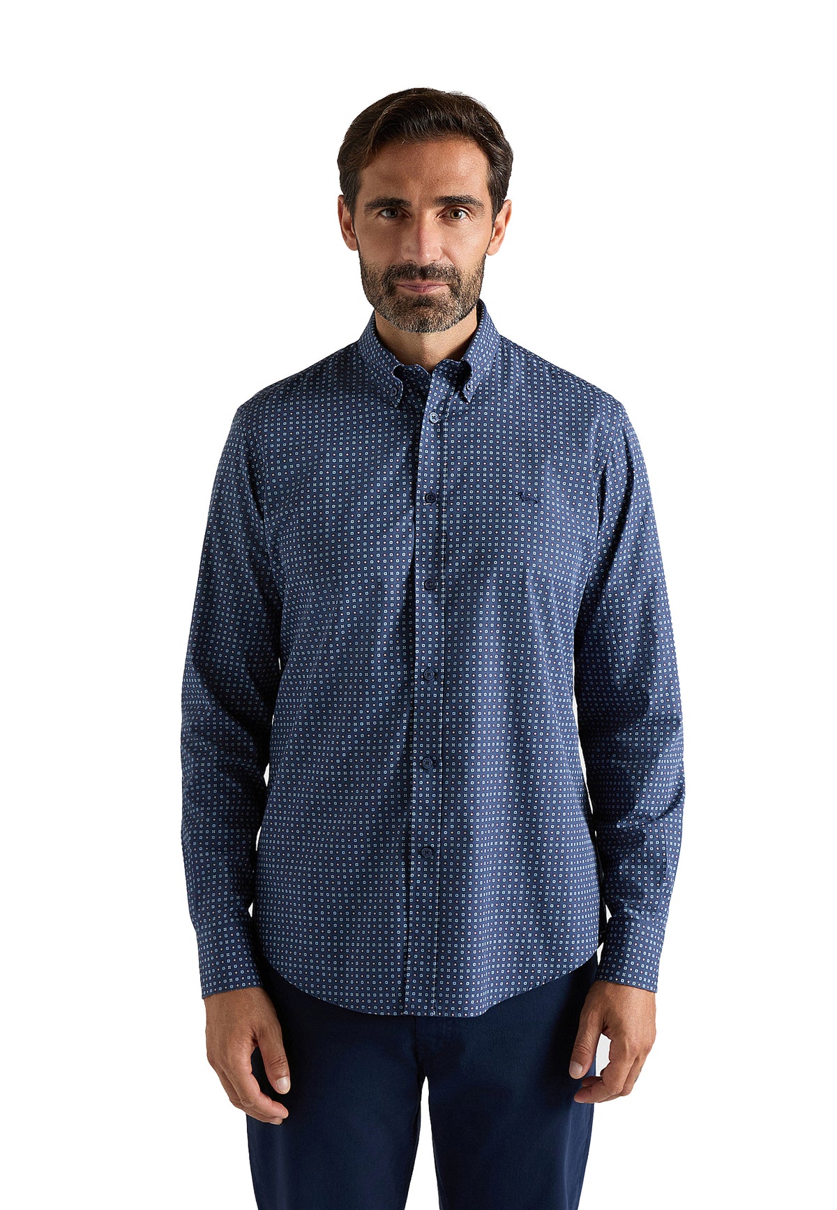 Camicia blu microstampa cotone Harmont & Blaine A26 CRR026013944M 836836 HARMONT&BLAINE 