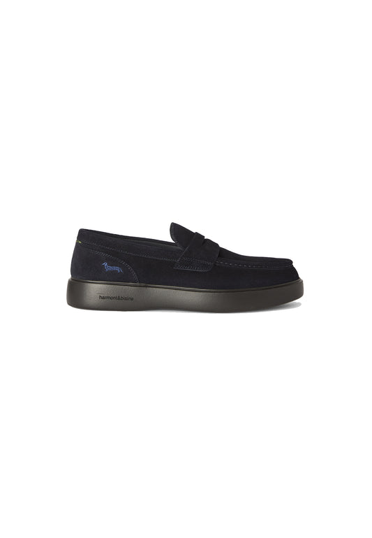 Mocassino scarpa slip-on blu camoscio pelle Harmont&Blaine A26 EFM262.120.1A0 //BLU HARMONT&BLAINE 