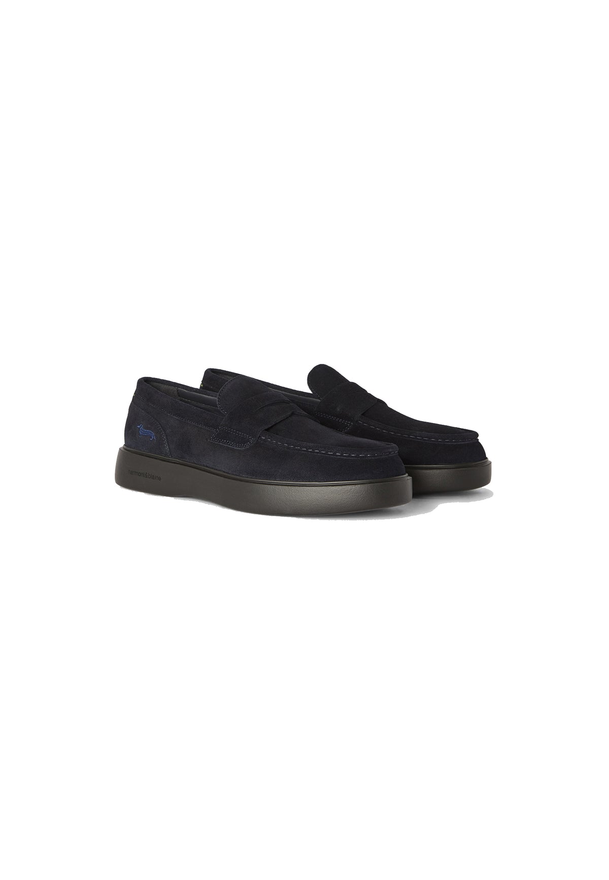 Mocassino scarpa slip-on blu camoscio pelle Harmont&Blaine A26 EFM262.120.1A0 //BLU HARMONT&BLAINE 