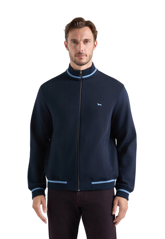 Felpa blu full zip misto cotone collo a lupetto Harmont & Blaine A26 FRR180021955 801801 HARMONT&BLAINE 