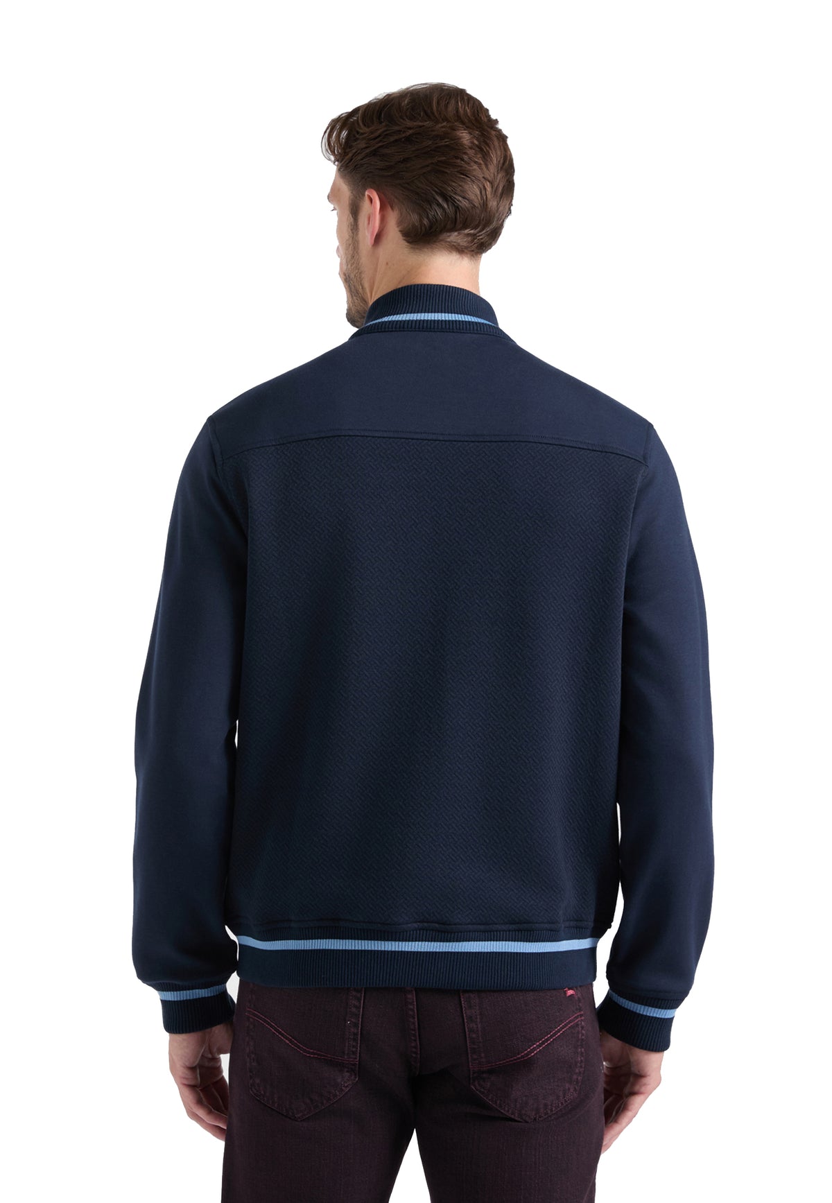 Felpa blu full zip misto cotone collo a lupetto Harmont & Blaine A26 FRR180021955 801801 HARMONT&BLAINE 