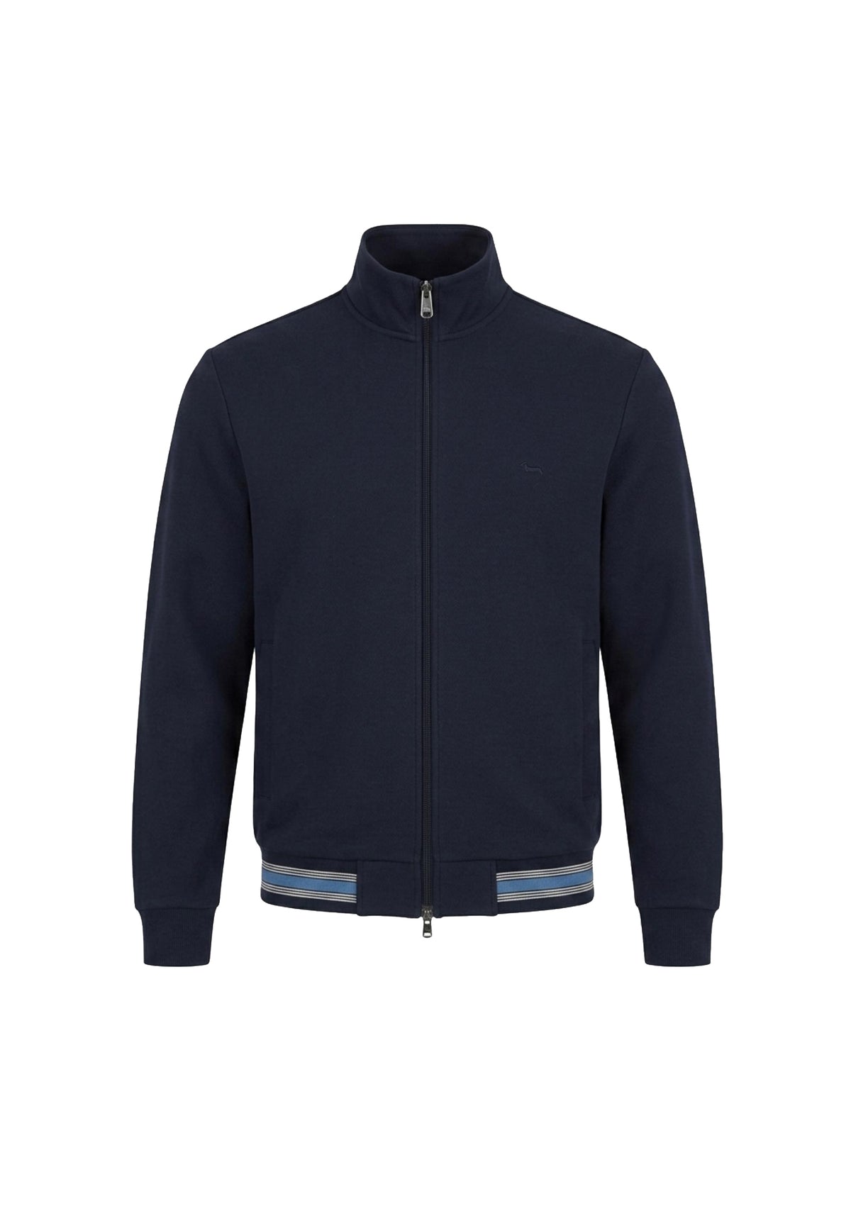 Felpa full zip in piquet misto cotone blu Harmont & Blaine A26 FRR246021942 801801 HARMONT&BLAINE 