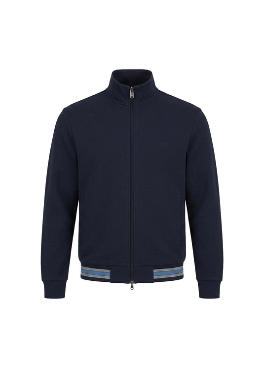 Felpa full zip in piquet misto cotone blu Harmont & Blaine A26 FRR246021942 801801 HARMONT&BLAINE 