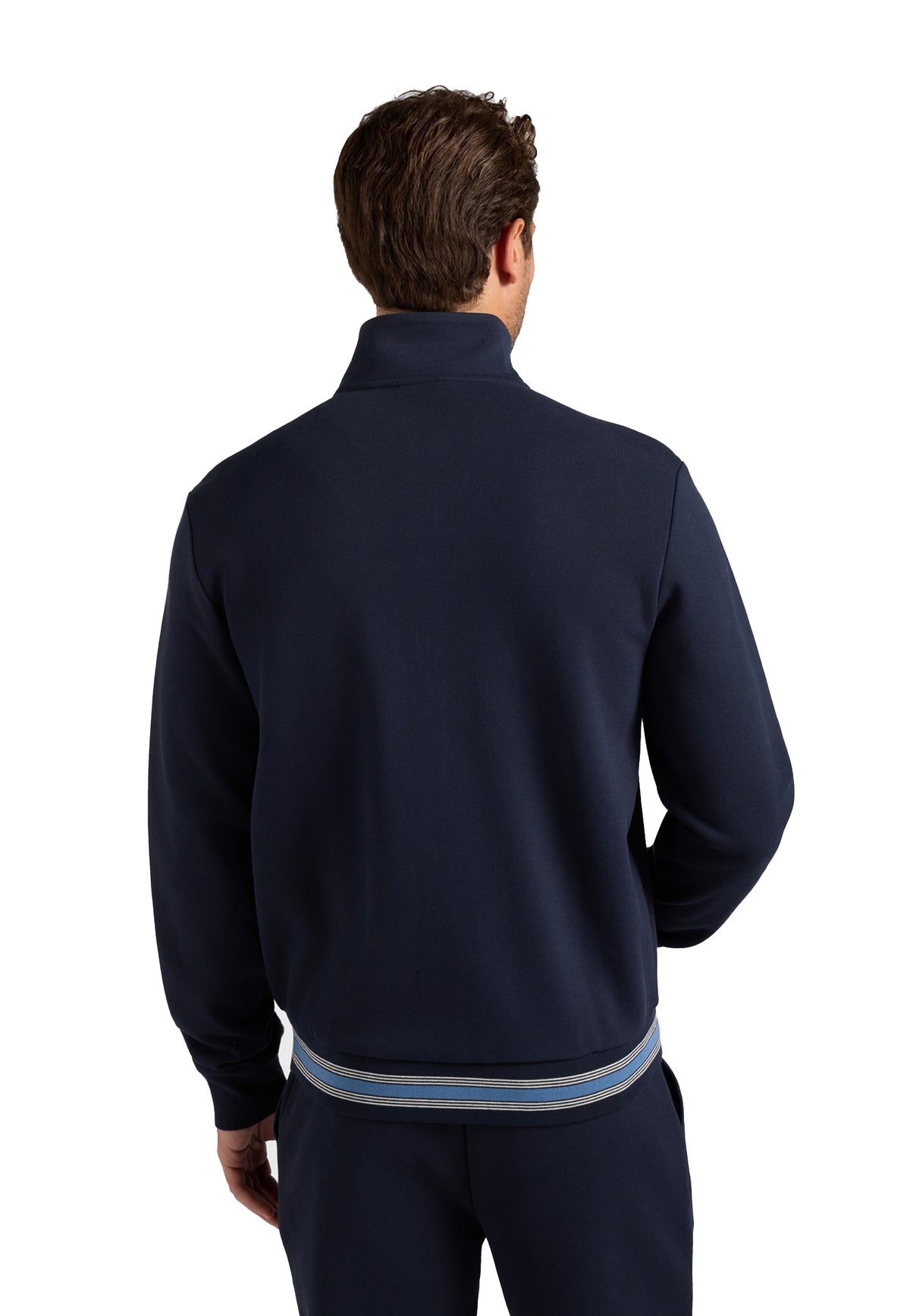 Felpa full zip in piquet misto cotone blu Harmont & Blaine A26 FRR246021942 801801 HARMONT&BLAINE 