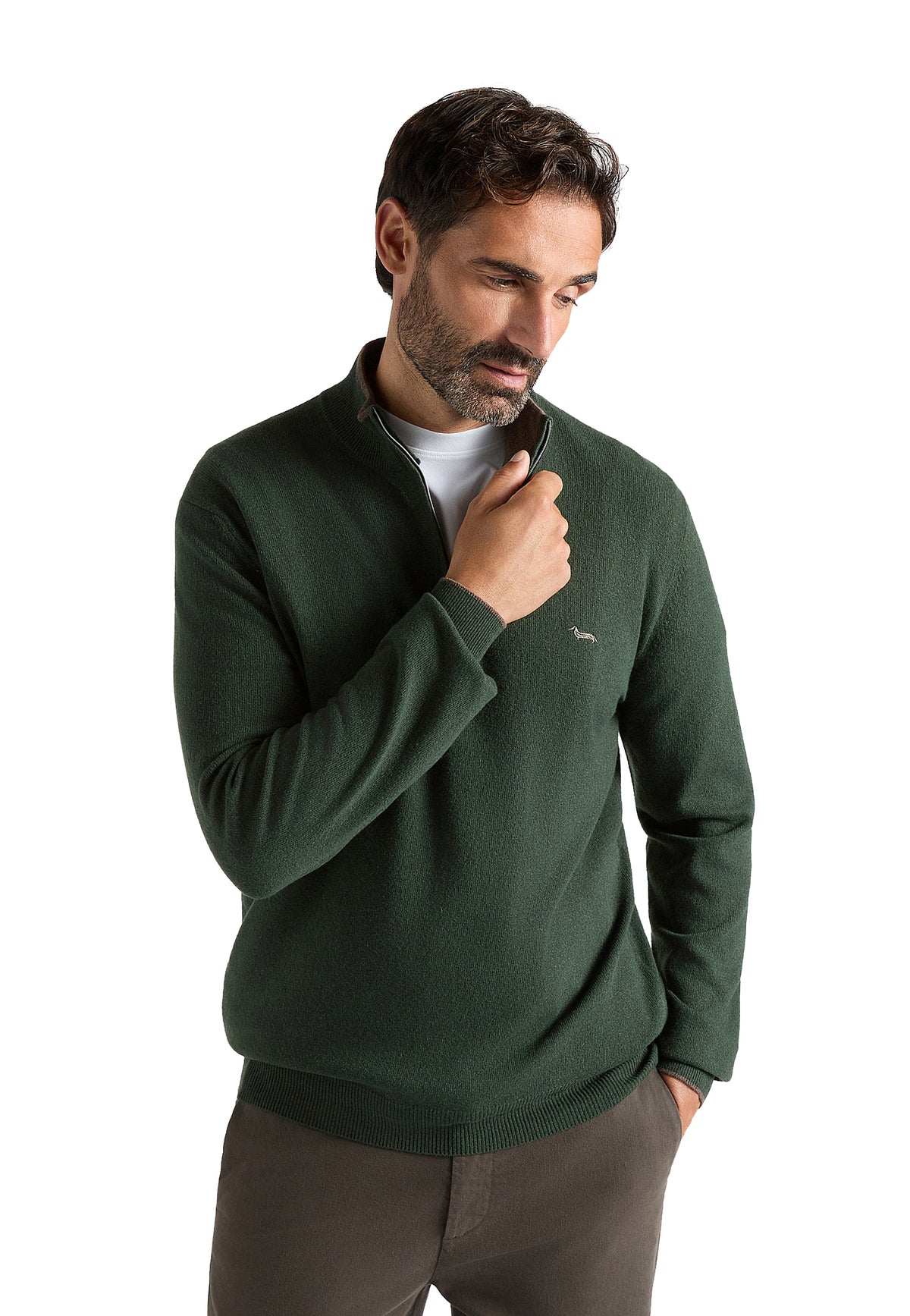 Maglia verde mezza zip collo alto Harmont & Blaine A26 HRR444030187 612612 HARMONT&BLAINE 