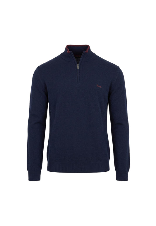 Maglia blu mezza zip collo alto Harmont & Blaine A26 HRR444030187 801801 HARMONT&BLAINE 