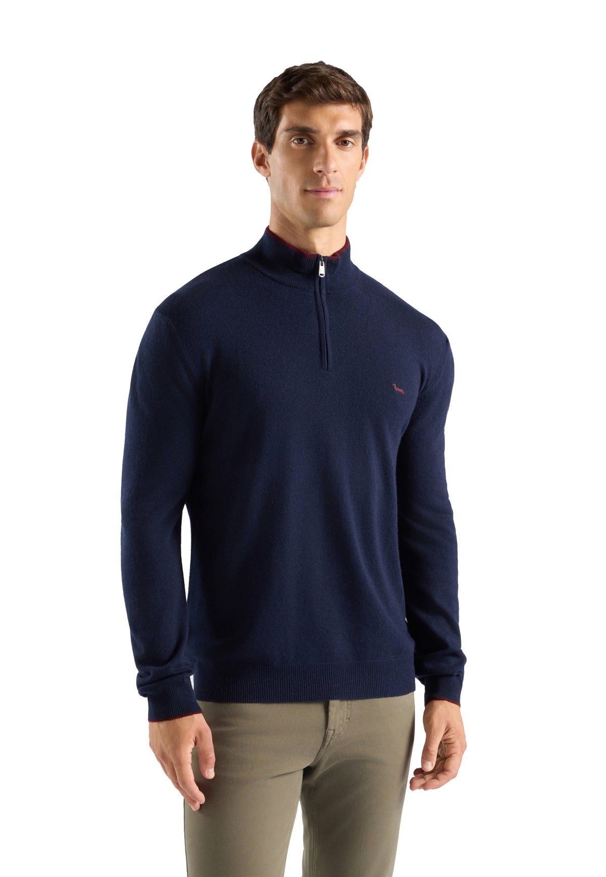 Maglia blu mezza zip collo alto Harmont & Blaine A26 HRR444030187 801801 HARMONT&BLAINE 