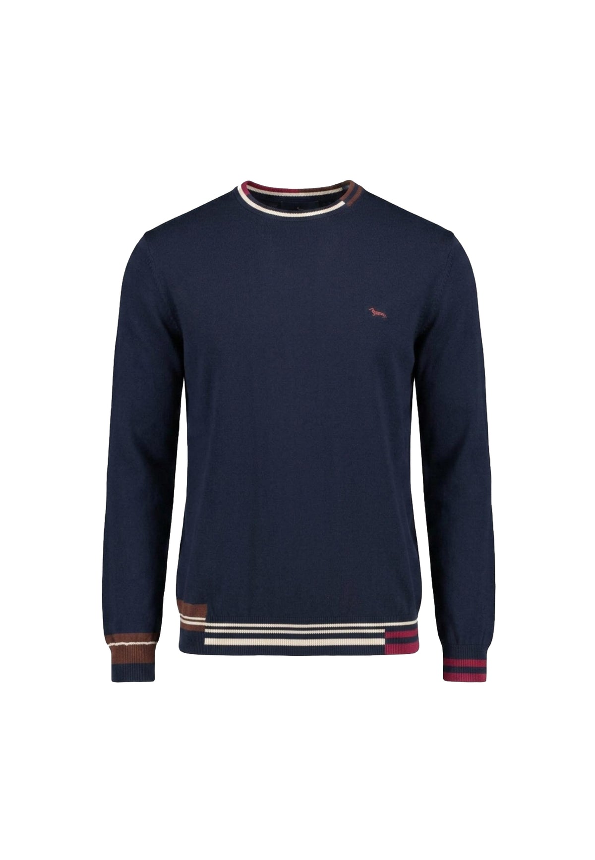 Maglia girocollo blu misto lana cotone regular fit Harmont & Blaine A26 HRR918030788 801801 HARMONT&BLAINE 