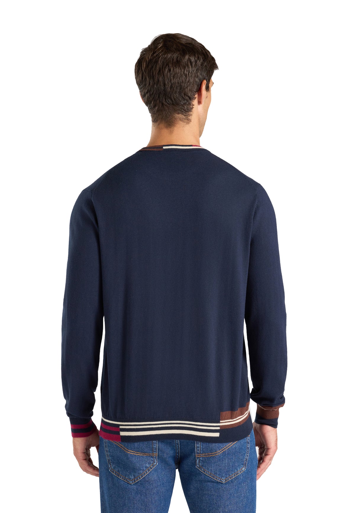 Maglia girocollo blu misto lana cotone regular fit Harmont & Blaine A26 HRR918030788 801801 HARMONT&BLAINE 