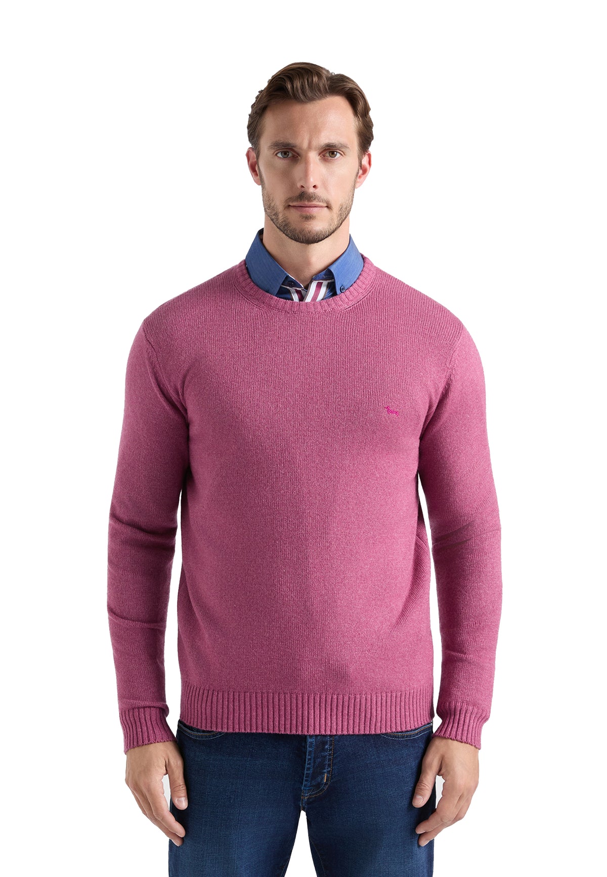 Maglia girocollo misto lana rosa regular fit Harmont & Blaine A26 HRR950030187 558558 HARMONT&BLAINE 