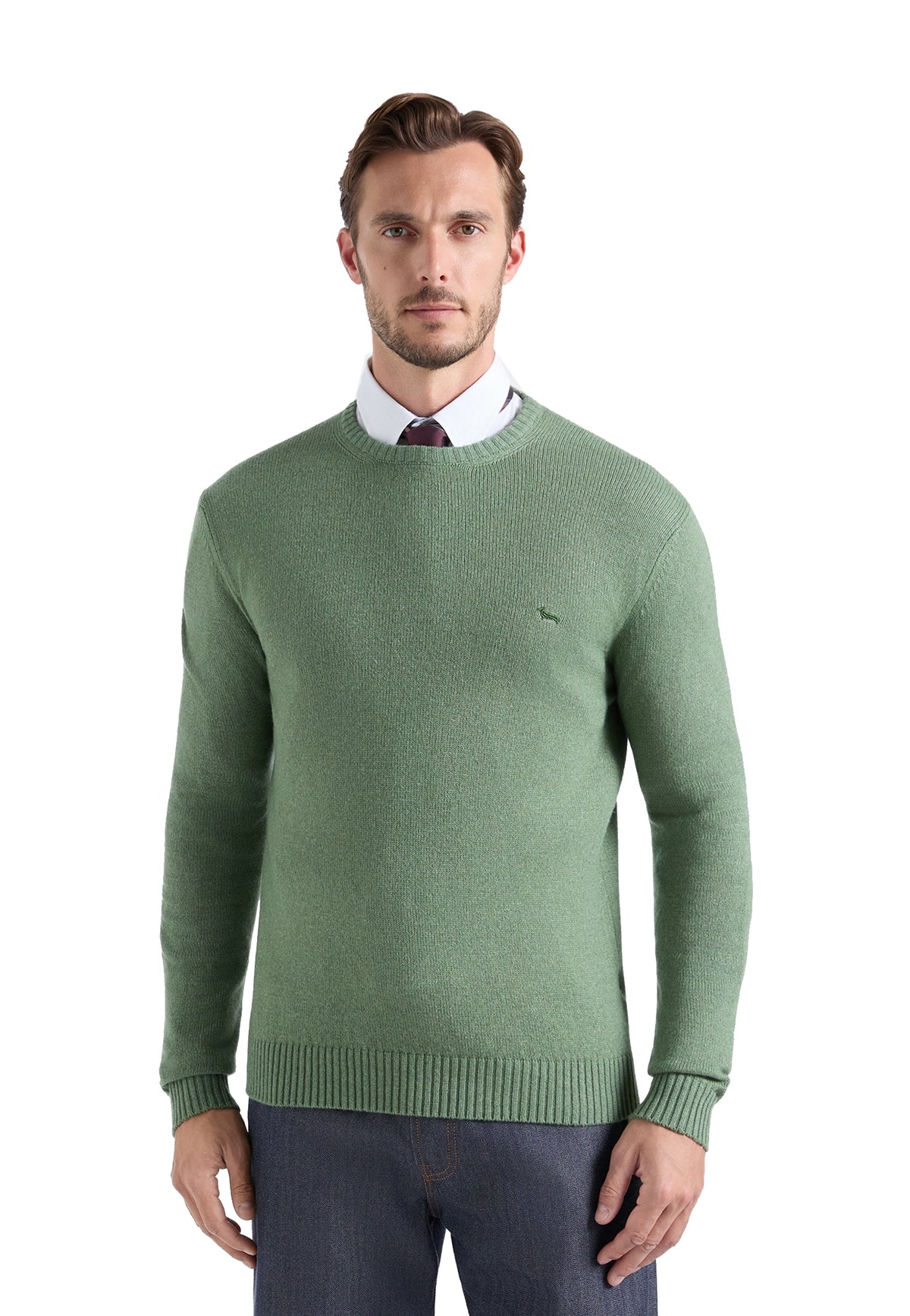 Maglia girocollo misto lana verde regular fit Harmont & Blaine A26 HRR950030187 612612 HARMONT&BLAINE 