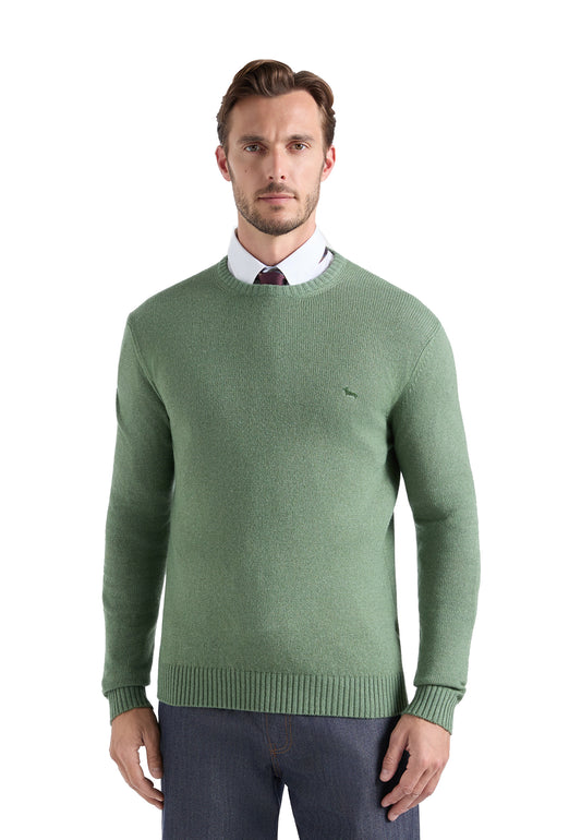 Maglia girocollo misto lana verde regular fit Harmont & Blaine A26 HRR950030187 612612 HARMONT&BLAINE 