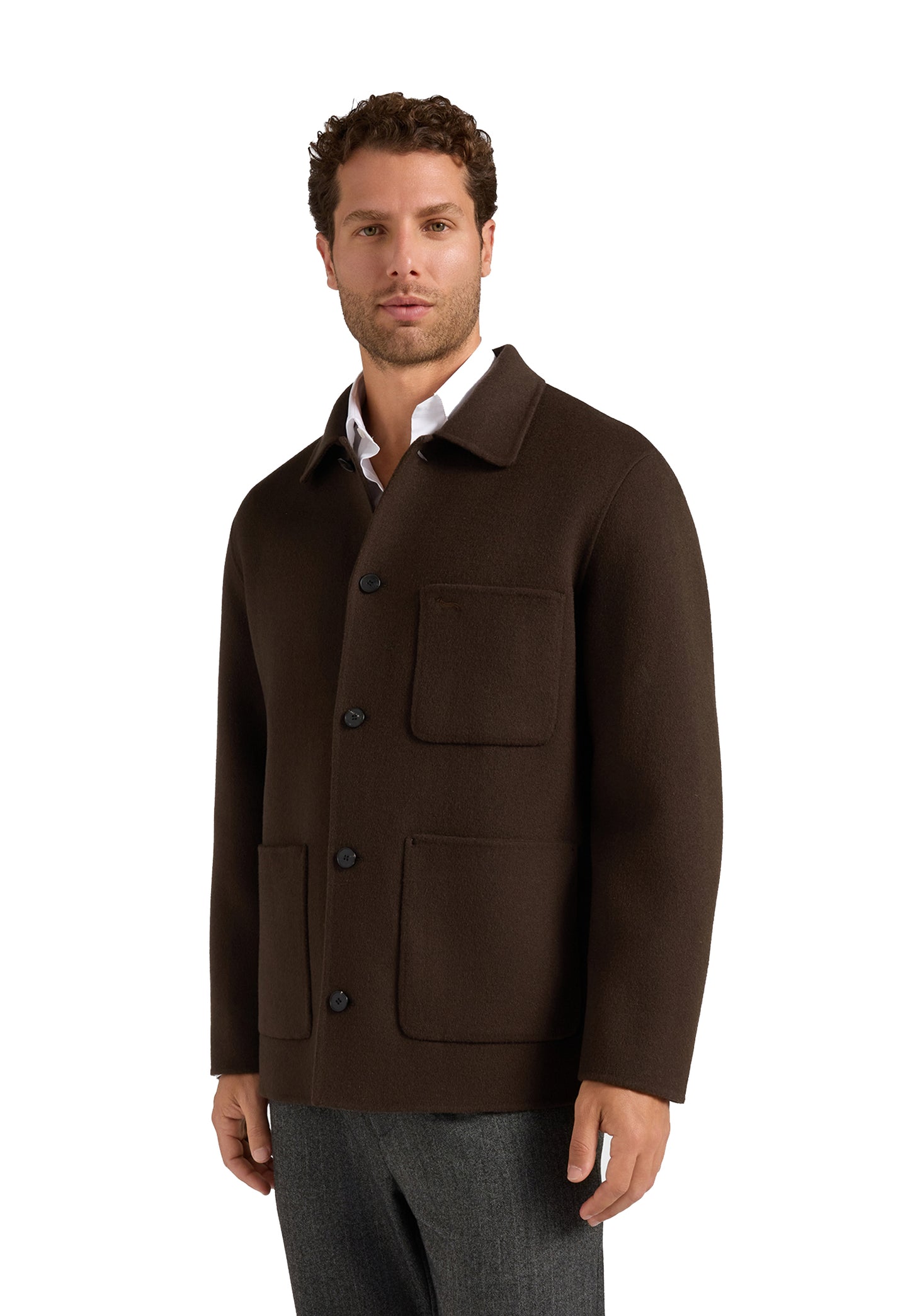 Giacca overshirt marrone pura lana Harmont & Blaine A26 K0R3390407020 703703 HARMONT&BLAINE 