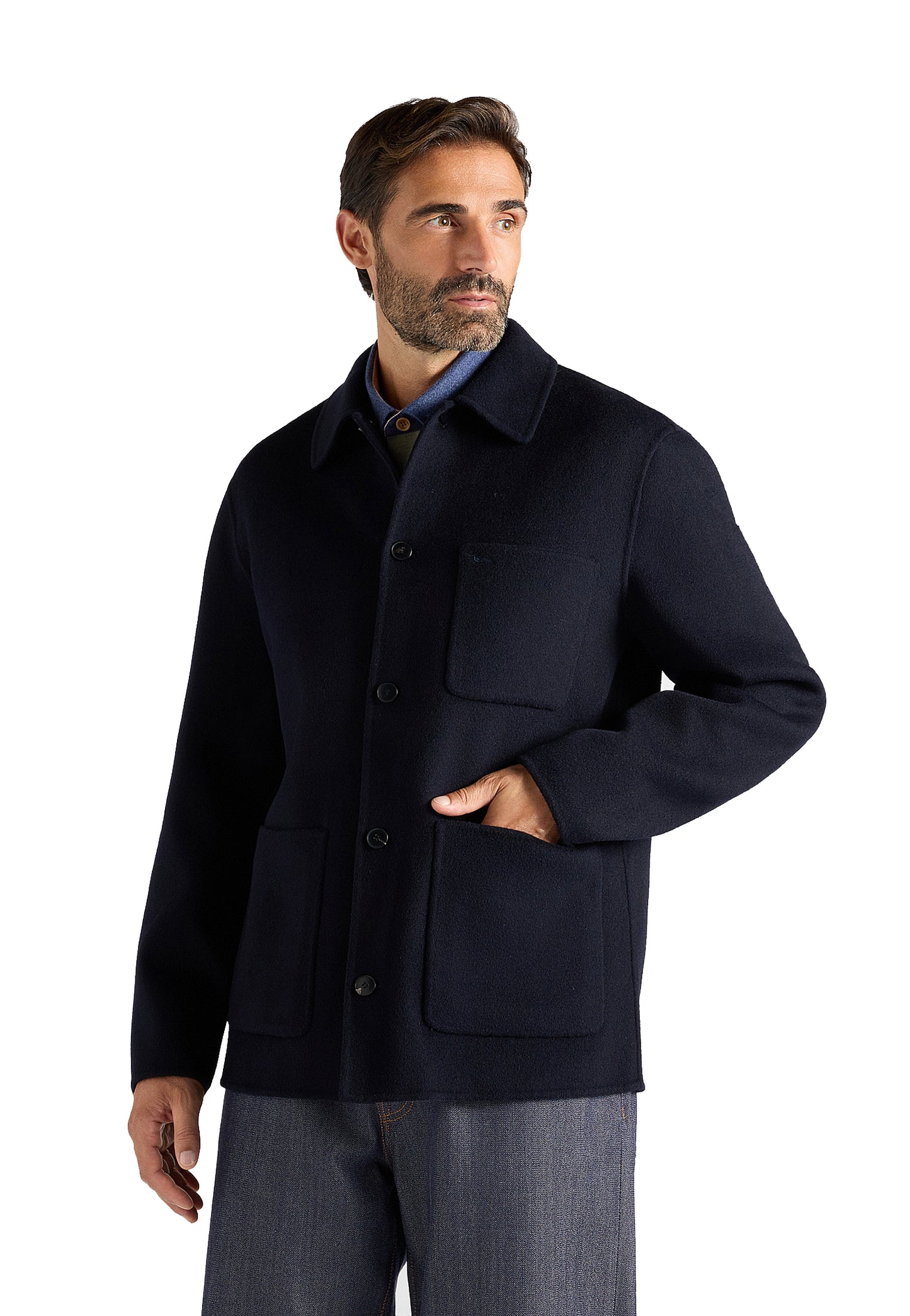 Giacca overshirt marrone pura blu Harmont & Blaine A26 K0R3390407020 801801 HARMONT&BLAINE 