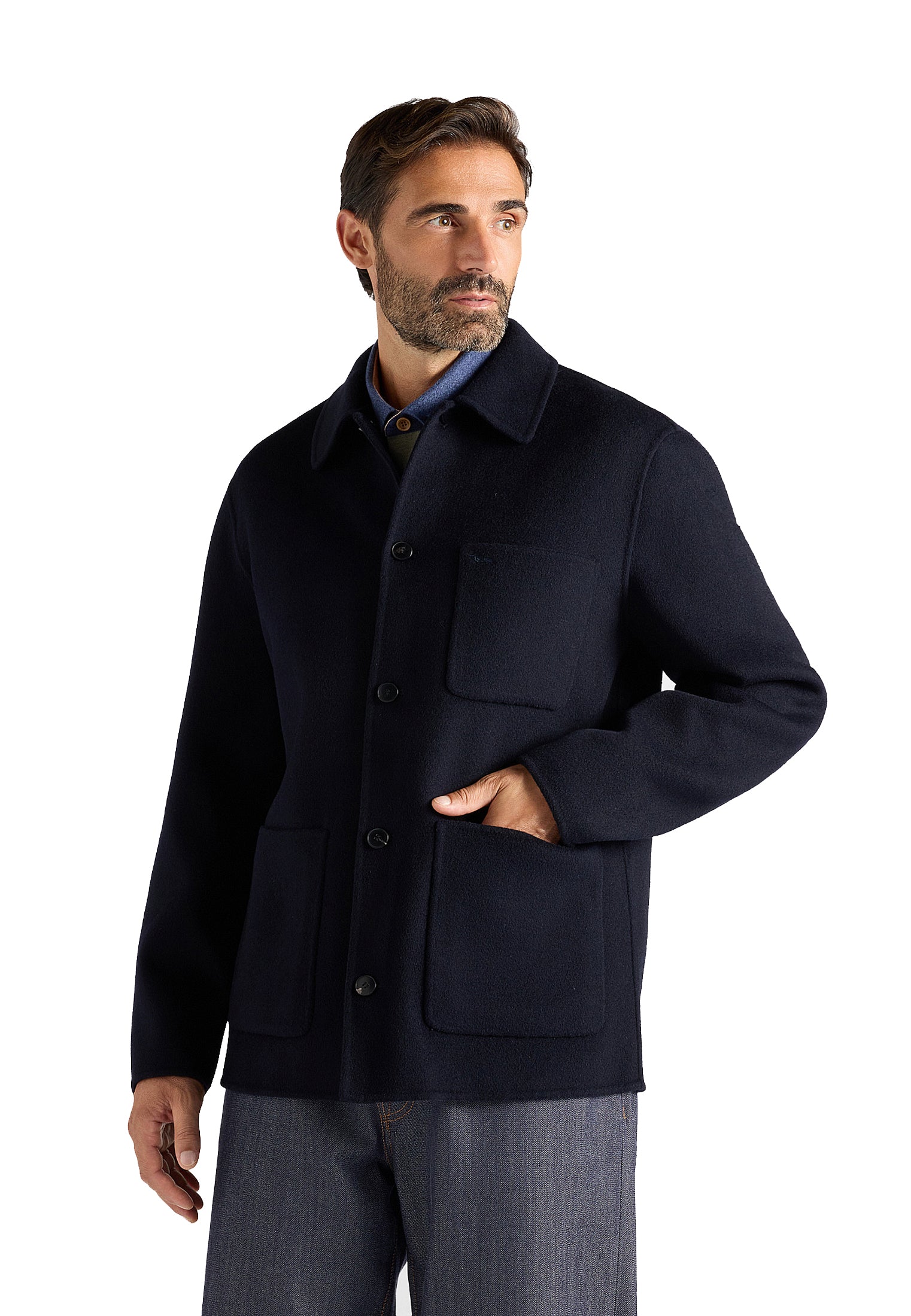 Giacca overshirt marrone pura blu Harmont & Blaine A26 K0R3390407020 801801 HARMONT&BLAINE 