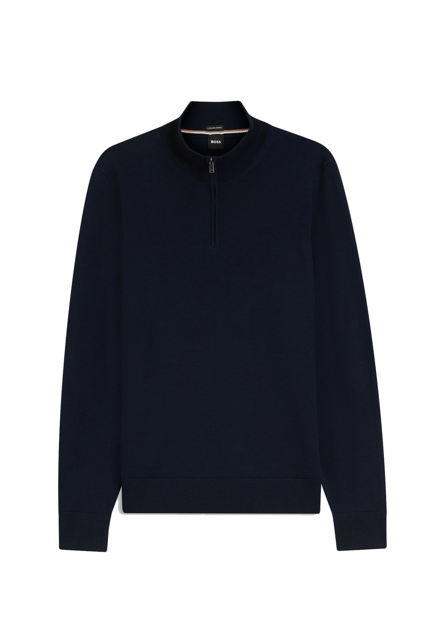 Maglia pullover colletto con zip blu scuro lana merino Hugo Boss A26 50565499 404404 HUGO BOSS 