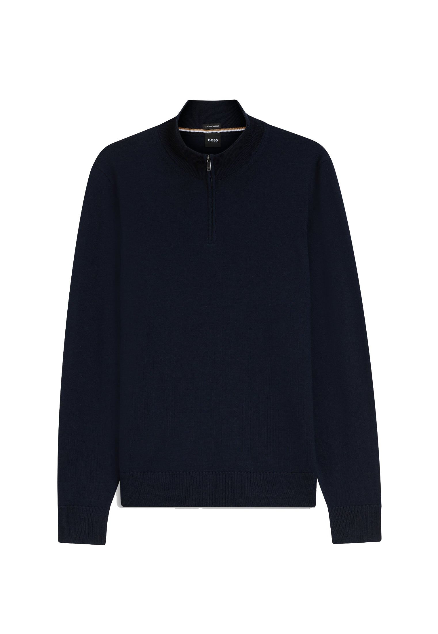 Maglia pullover colletto con zip blu scuro lana merino Hugo Boss A26 50565499 404404 HUGO BOSS 