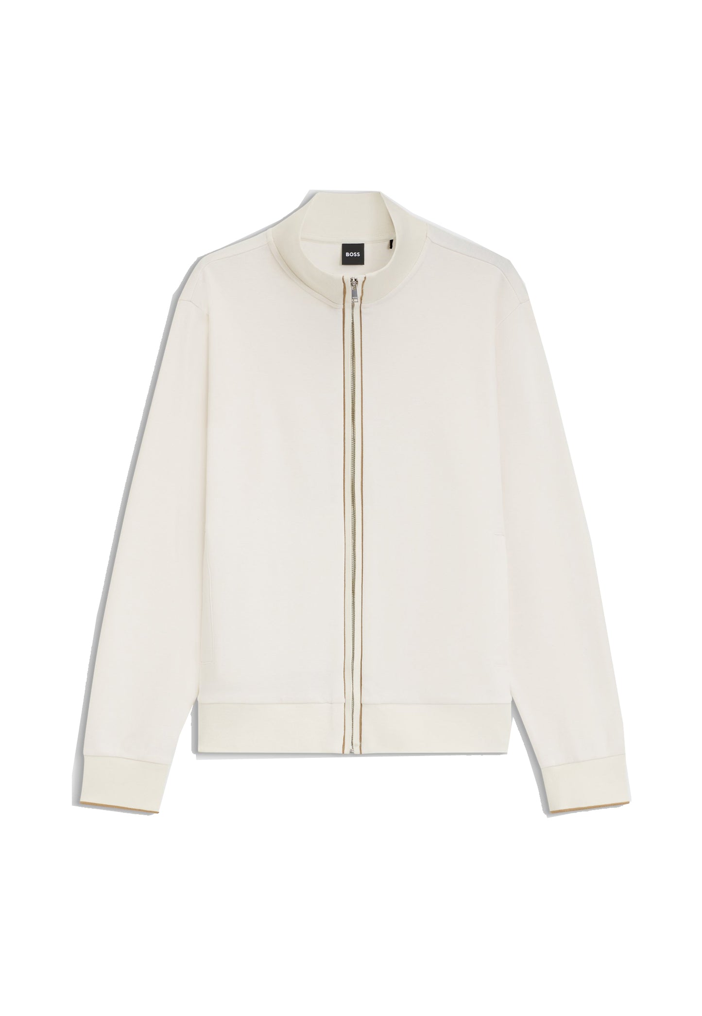 Felpa bianca full zip con colletto cotone Hugo Boss A26 50565602 118118 HUGO BOSS 