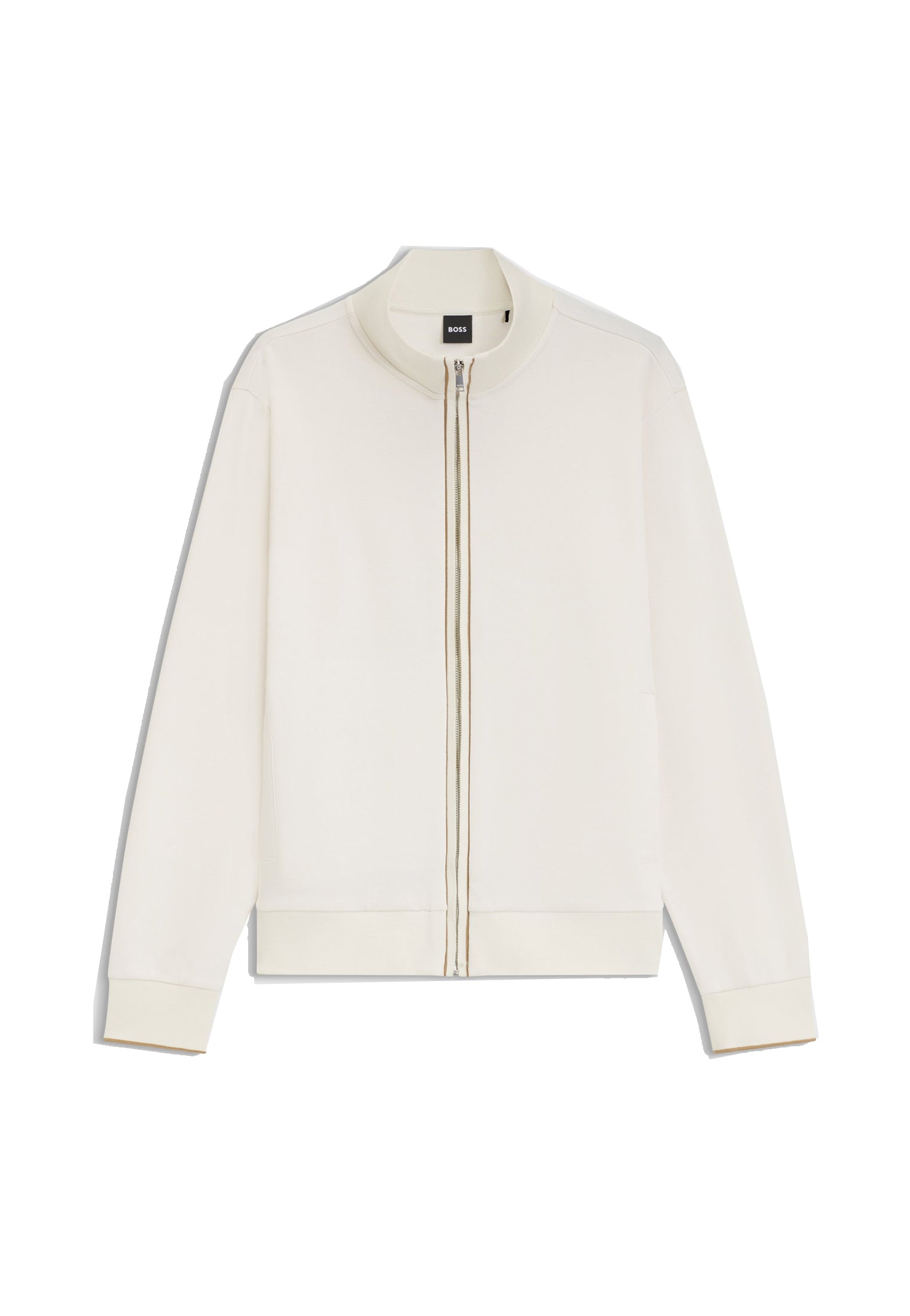 Felpa bianca full zip con colletto cotone Hugo Boss A26 50565602 118118 HUGO BOSS 