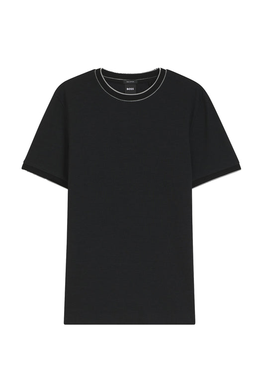 T-shirt girocollo nera cotone Hugo Boss A26 50565742 001001 HUGO BOSS 