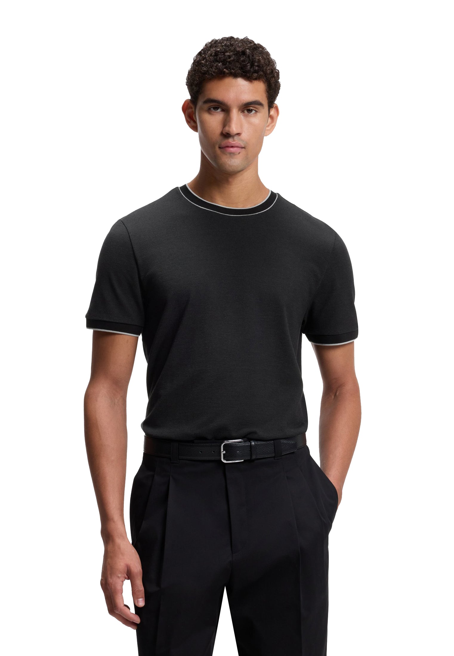 T-shirt girocollo nera cotone Hugo Boss A26 50565742 001001 HUGO BOSS 