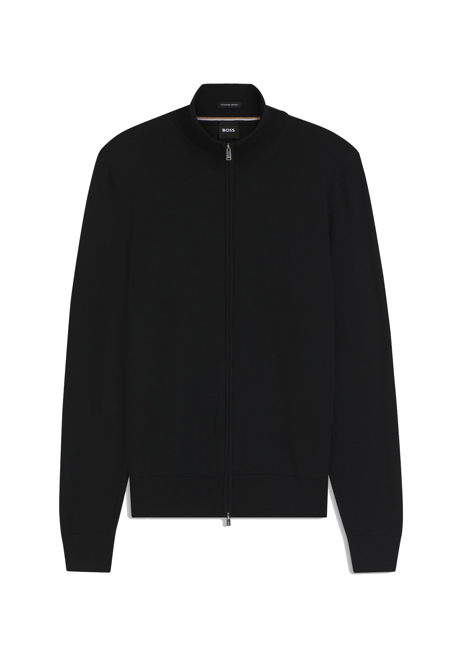 Maglia full zip nera lana merino Hugo Boss A26 50566344 001001 HUGO BOSS 