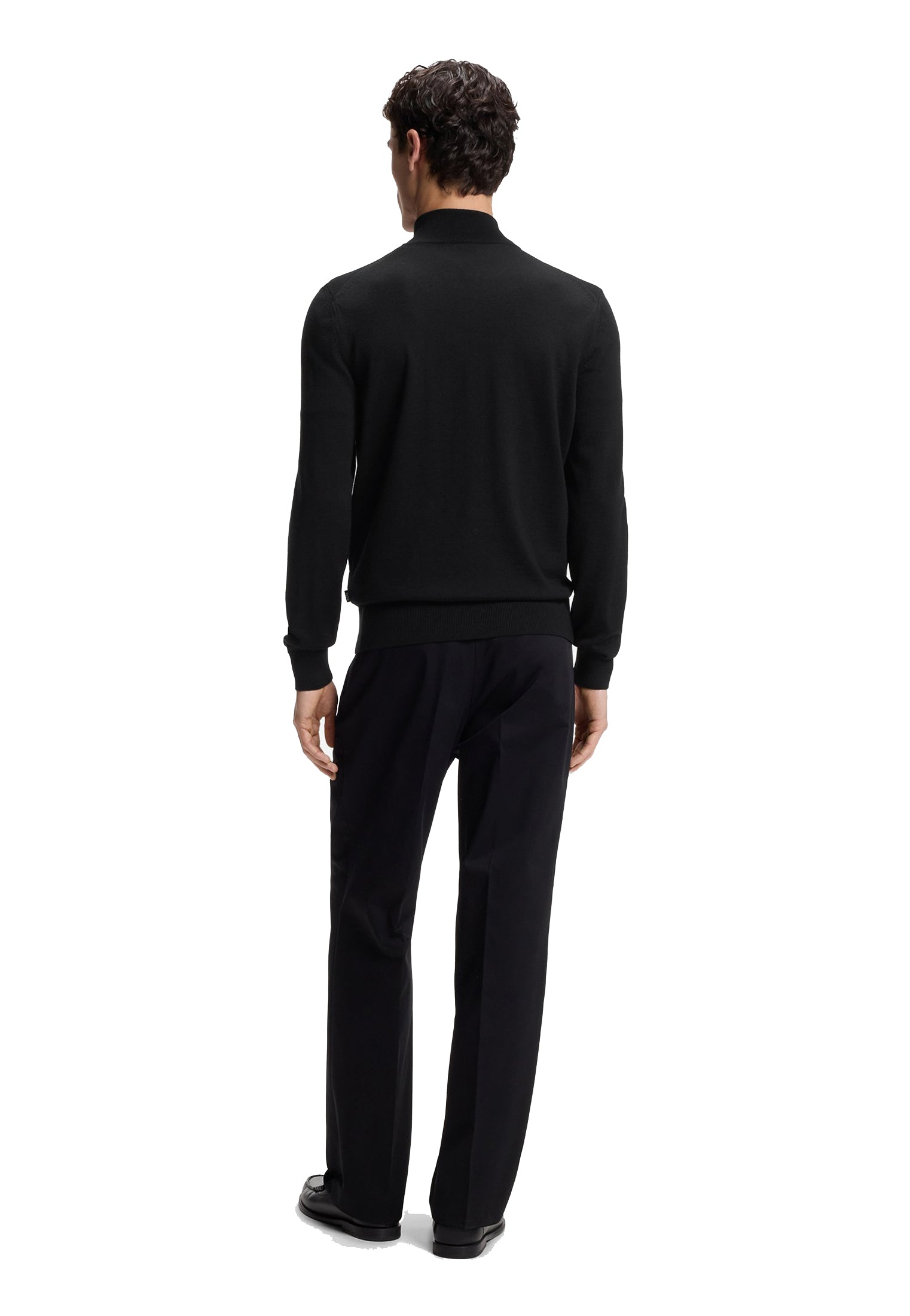 Maglia full zip nera lana merino Hugo Boss A26 50566344 001001 HUGO BOSS 