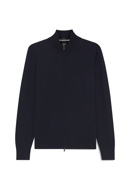 Maglia full zip lana merino blu scuro Hugo Boss A26 50566344 404404 HUGO BOSS 