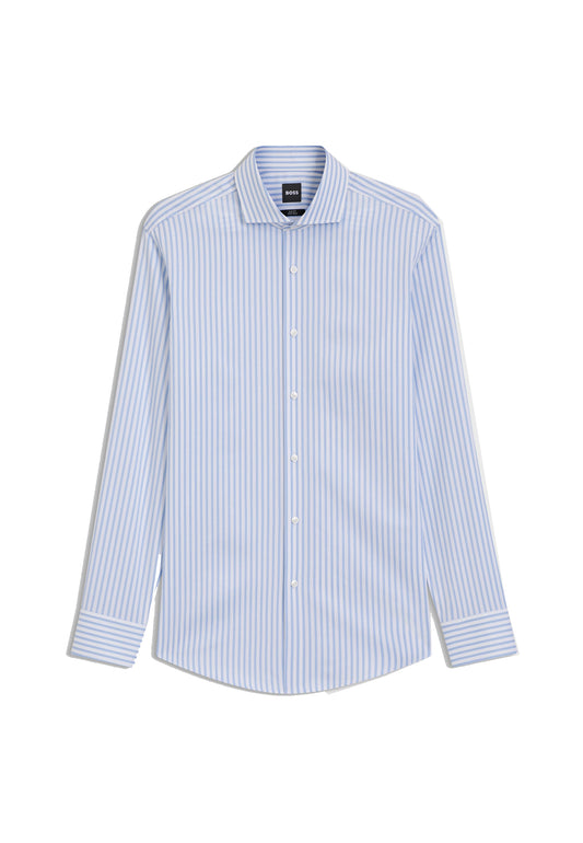 Camicia a righe azzurre slim fit cotone Hugo Boss A26 50567021 452452 HUGO BOSS 