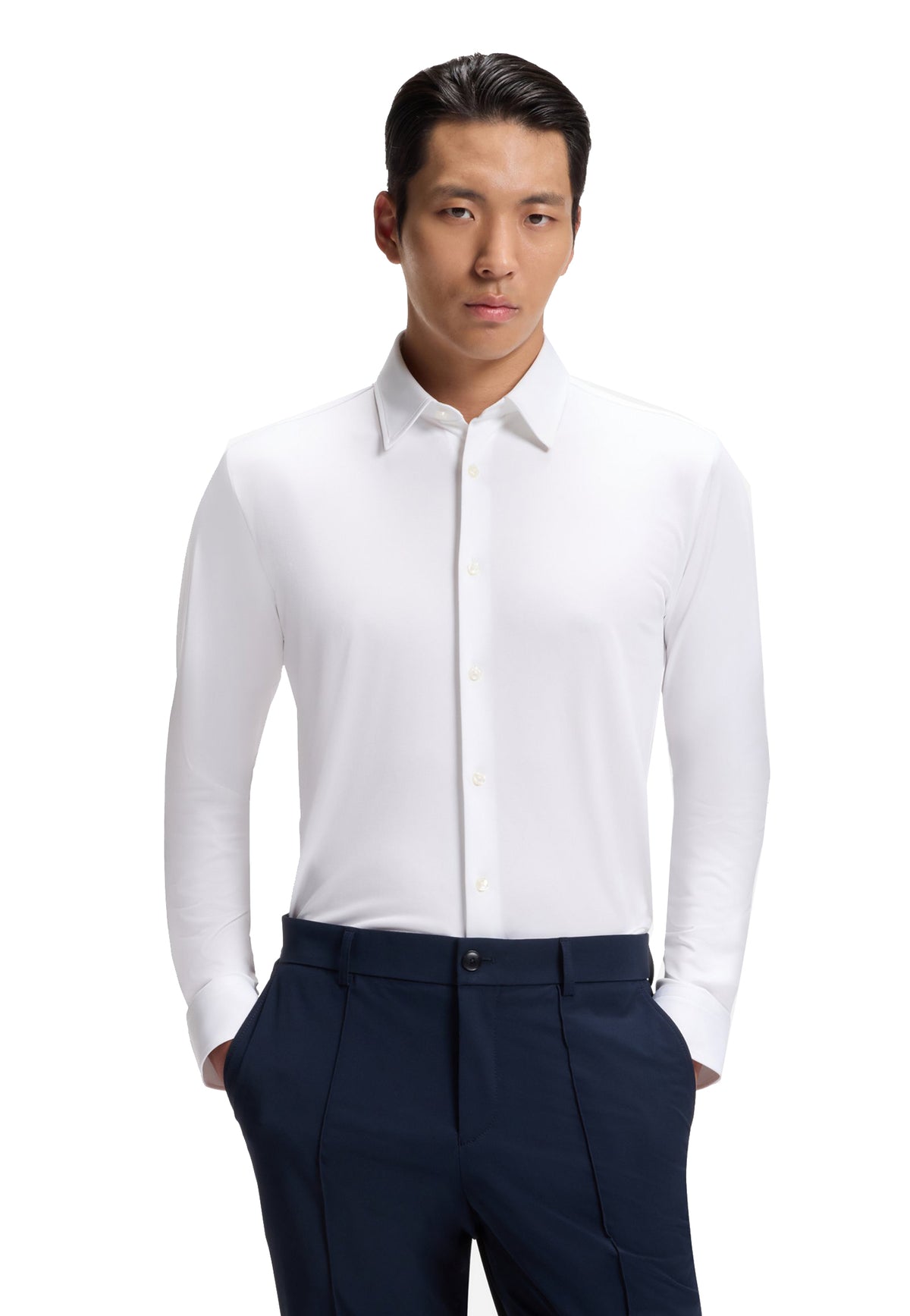Camicia bianca slim fit poliestere Hugo Boss A26 50567146 100100 HUGO BOSS 